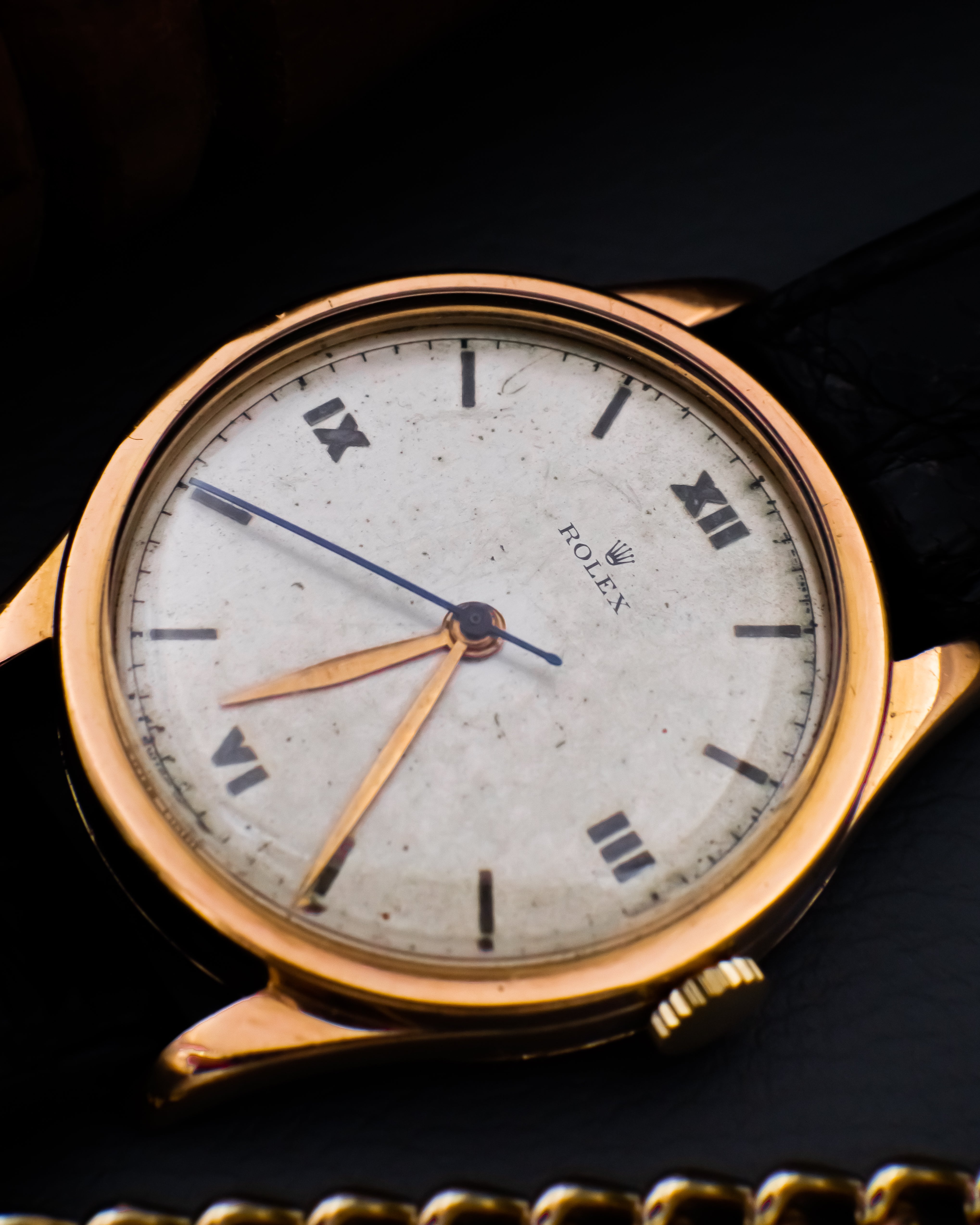 Rolex 7003 Oyster 18k - vintage Roman dial