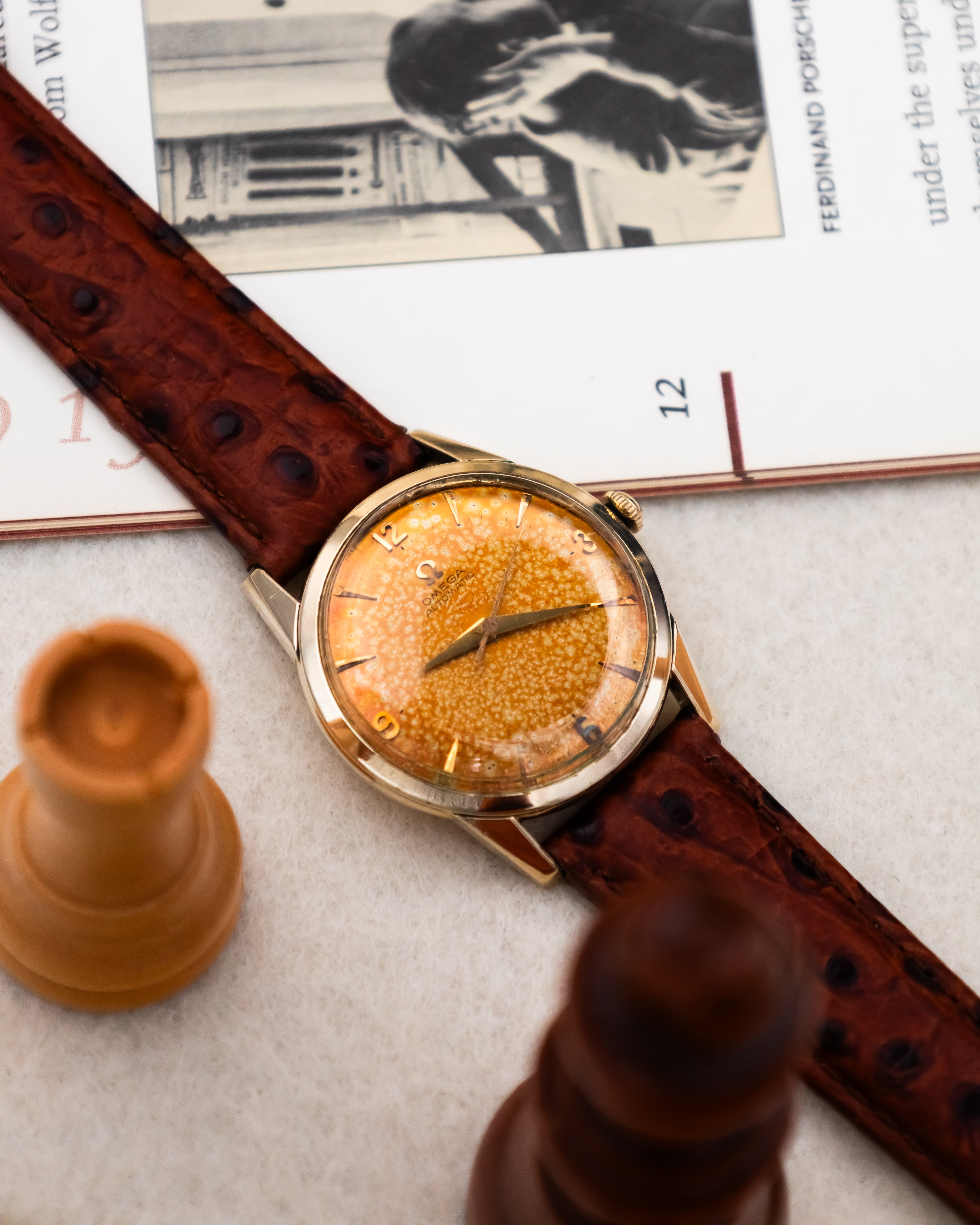 Omega G-6252 Bumper 14K GF - Tropical Patina Dial