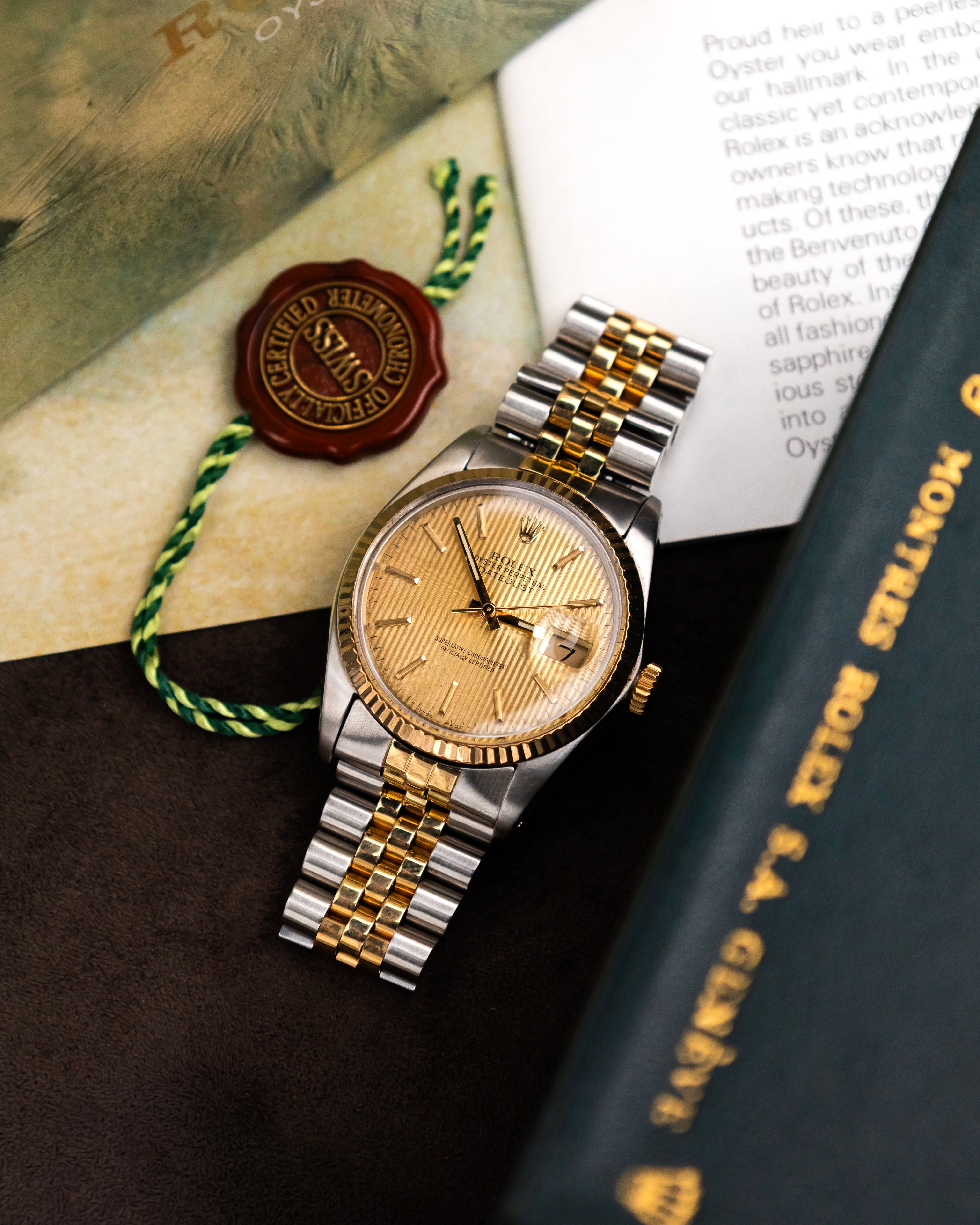 Rolex 16013 Datejust - Gold Tapestry Dial