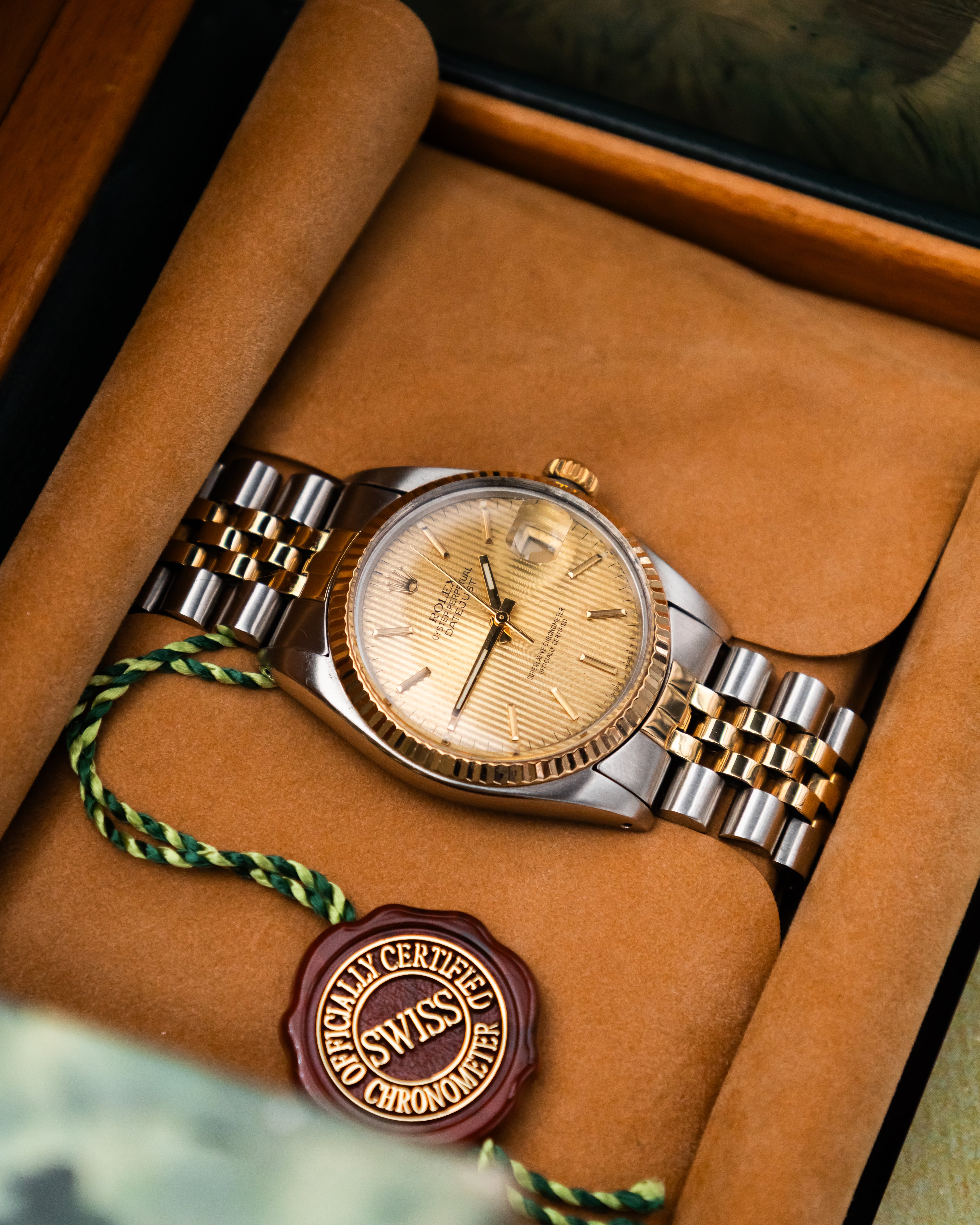 Rolex 16013 Datejust - Gold Tapestry Dial