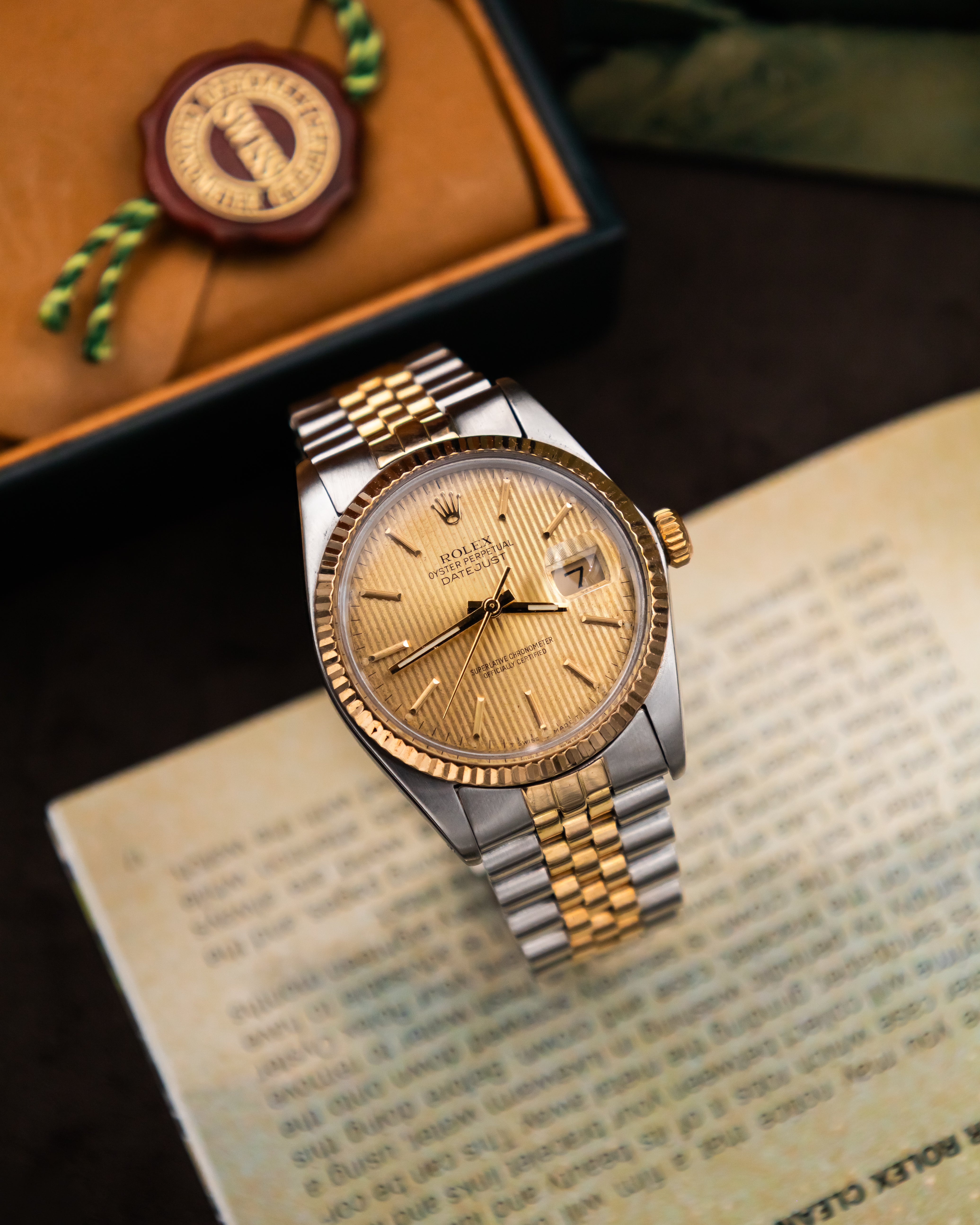 Rolex 16013 Datejust - Gold Tapestry Dial