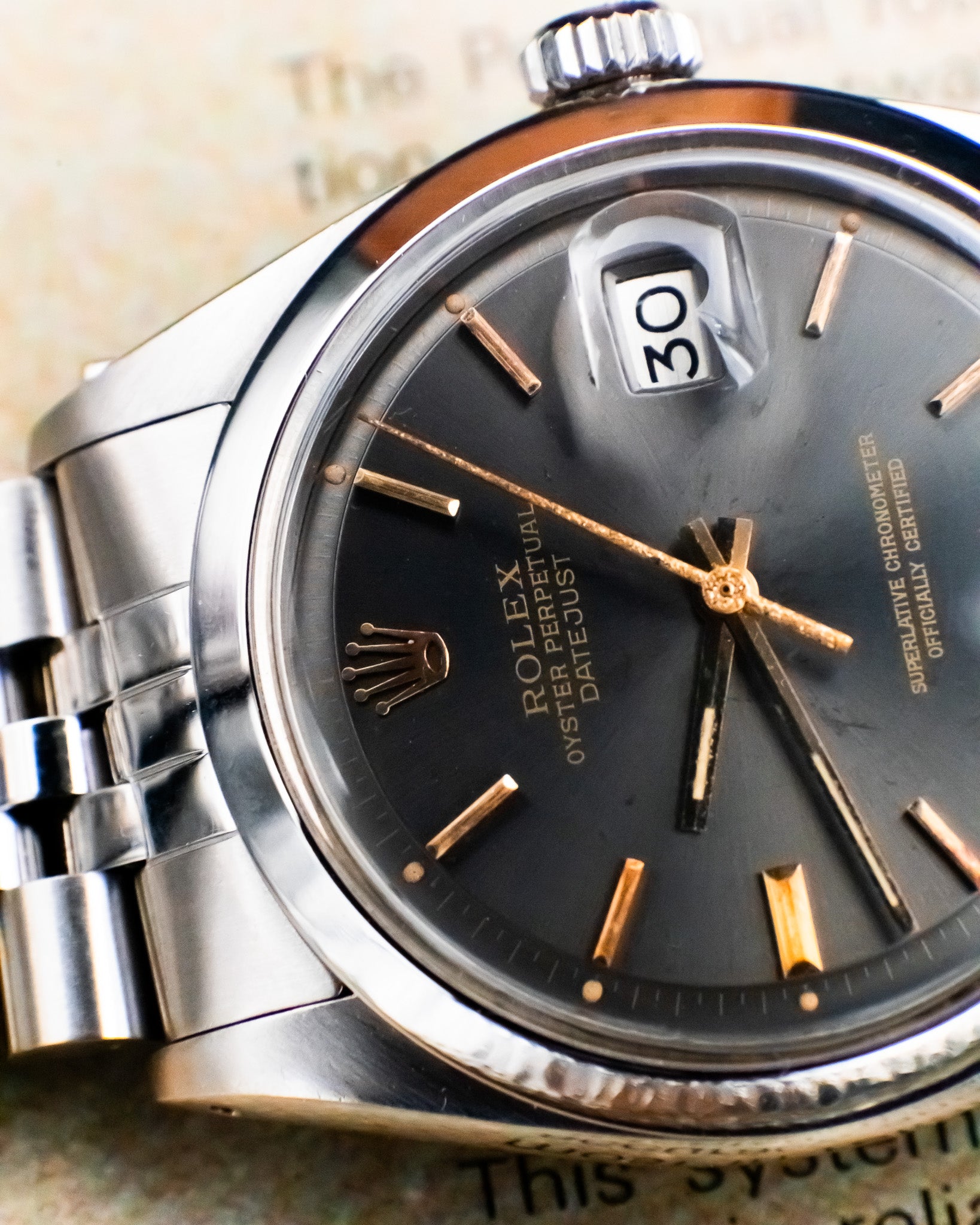 Rolex 1600 Perpetual Date - Dark Grey Dial