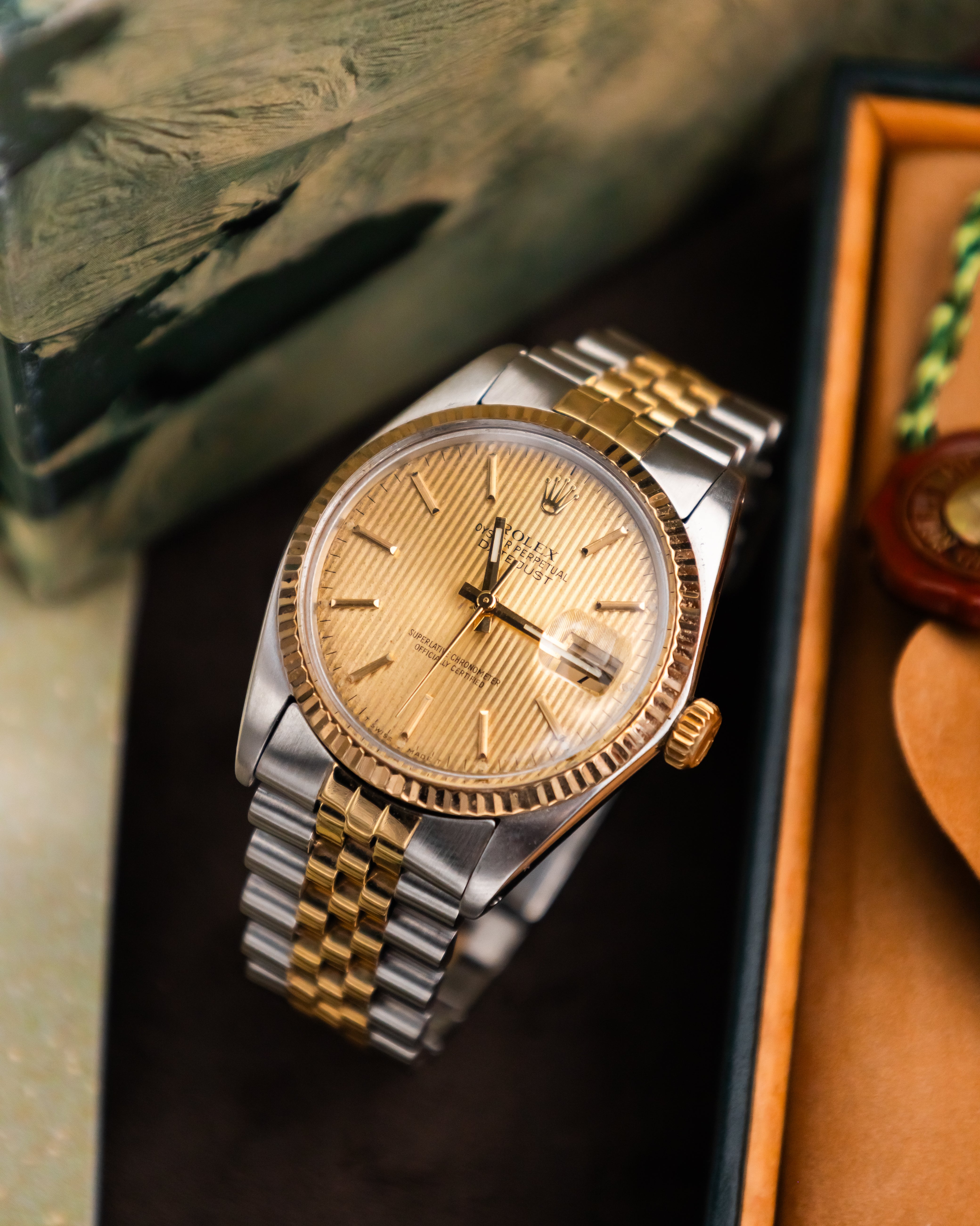 Rolex 16013 Datejust - Gold Tapestry Dial