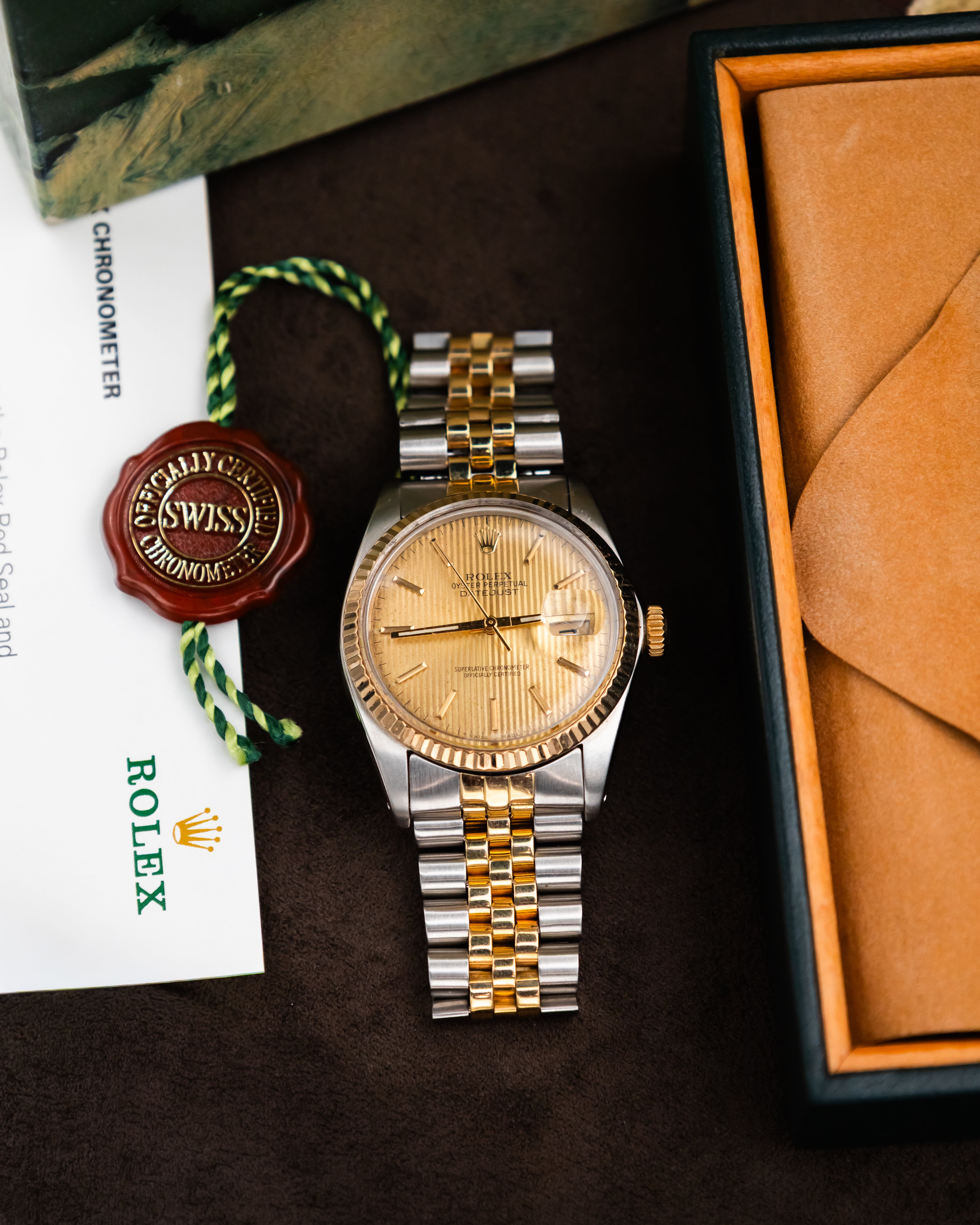 Rolex 16013 Datejust - Gold Tapestry Dial