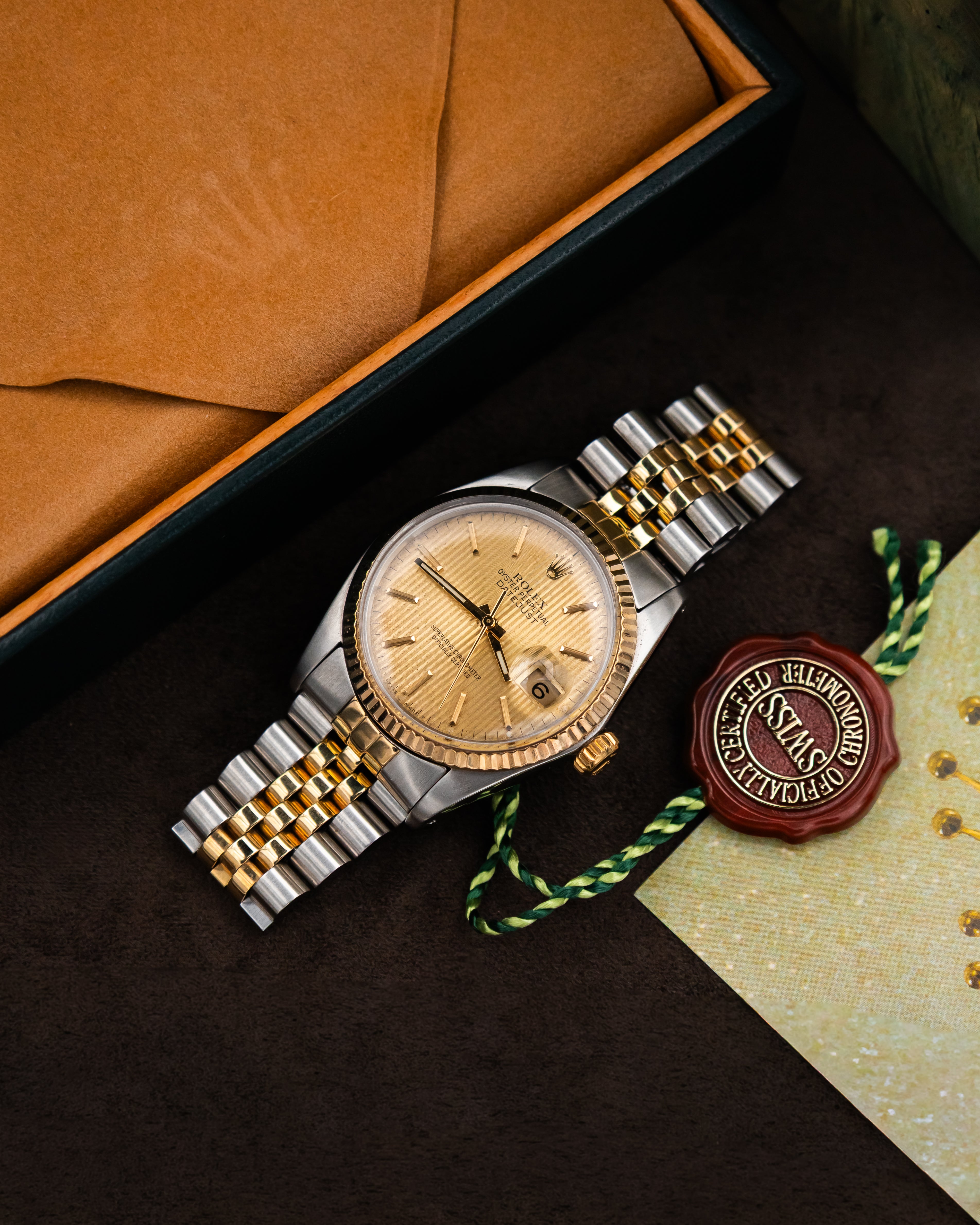 Rolex 16013 Datejust - Gold Tapestry Dial