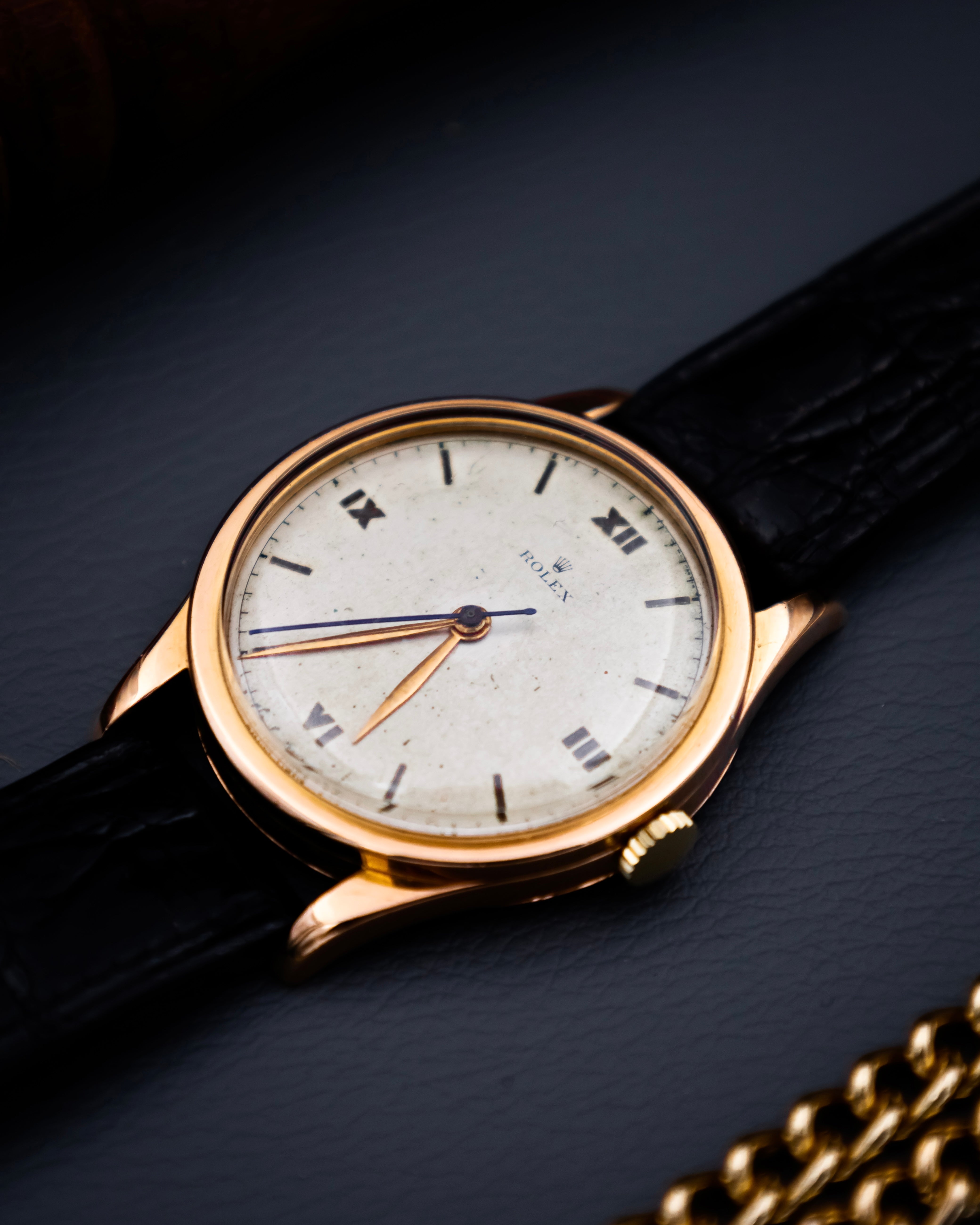 Rolex 7003 Oyster 18k - vintage Roman dial