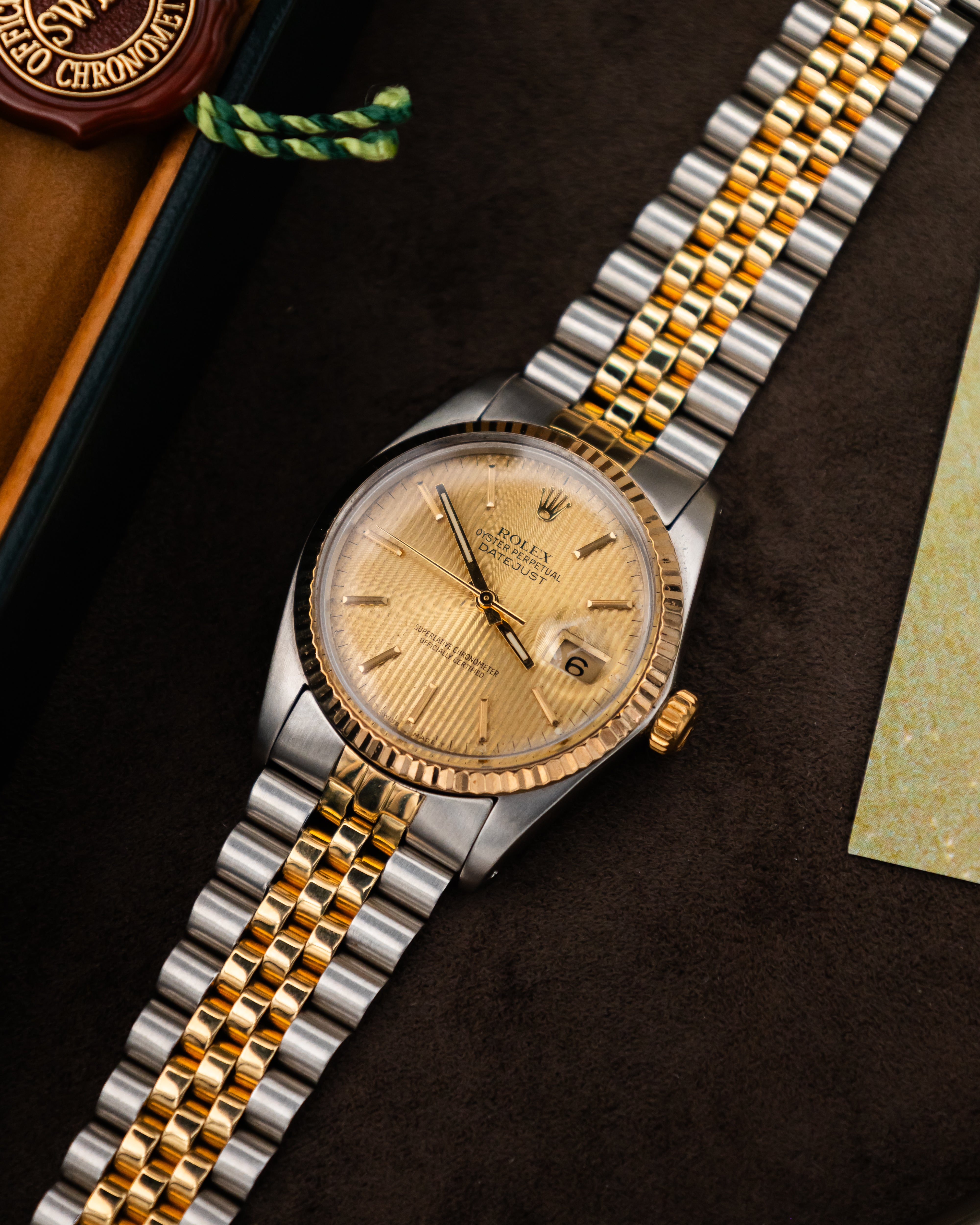 Rolex 16013 Datejust - Gold Tapestry Dial