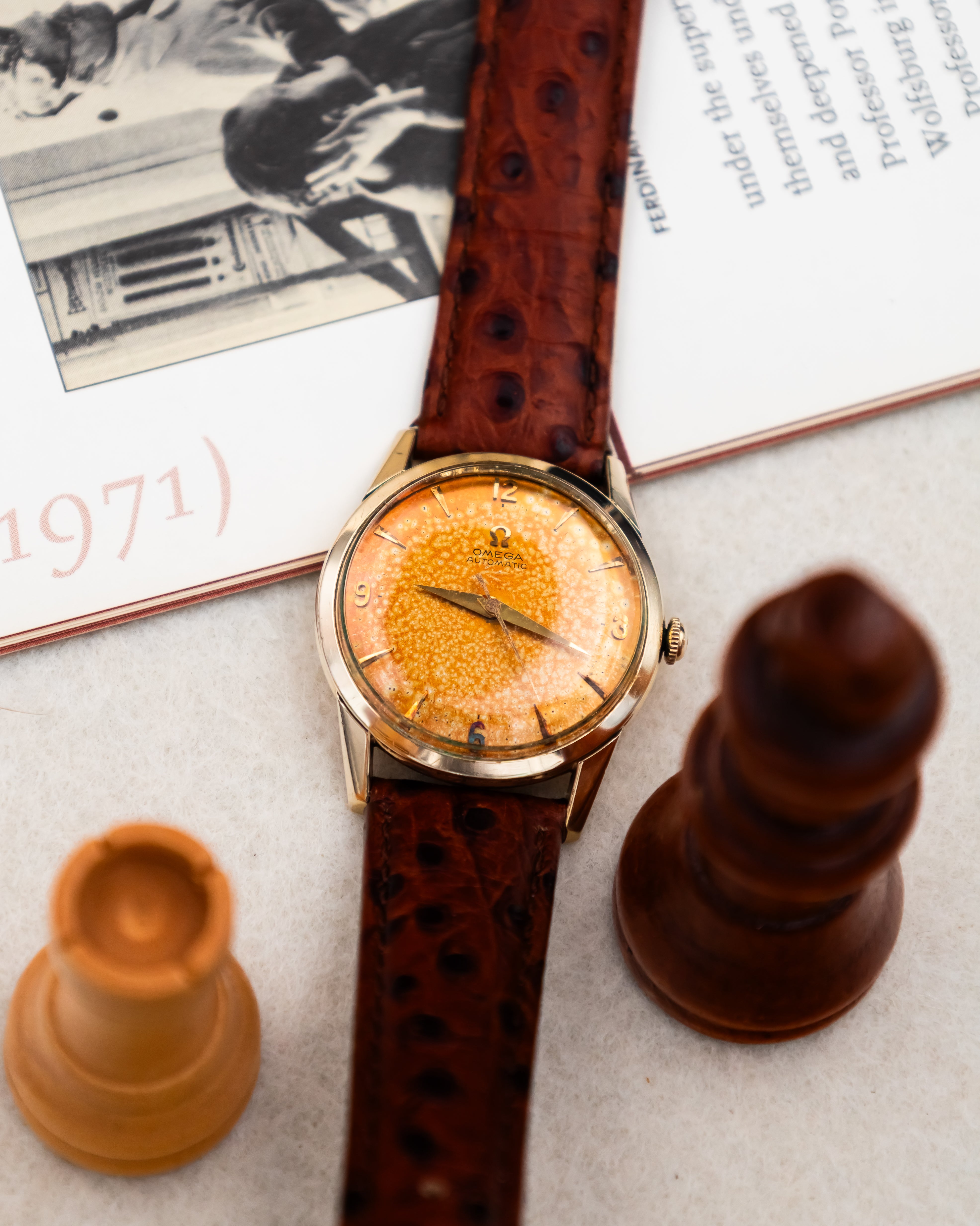 Omega G-6252 Bumper 14K GF - Tropical Patina Dial