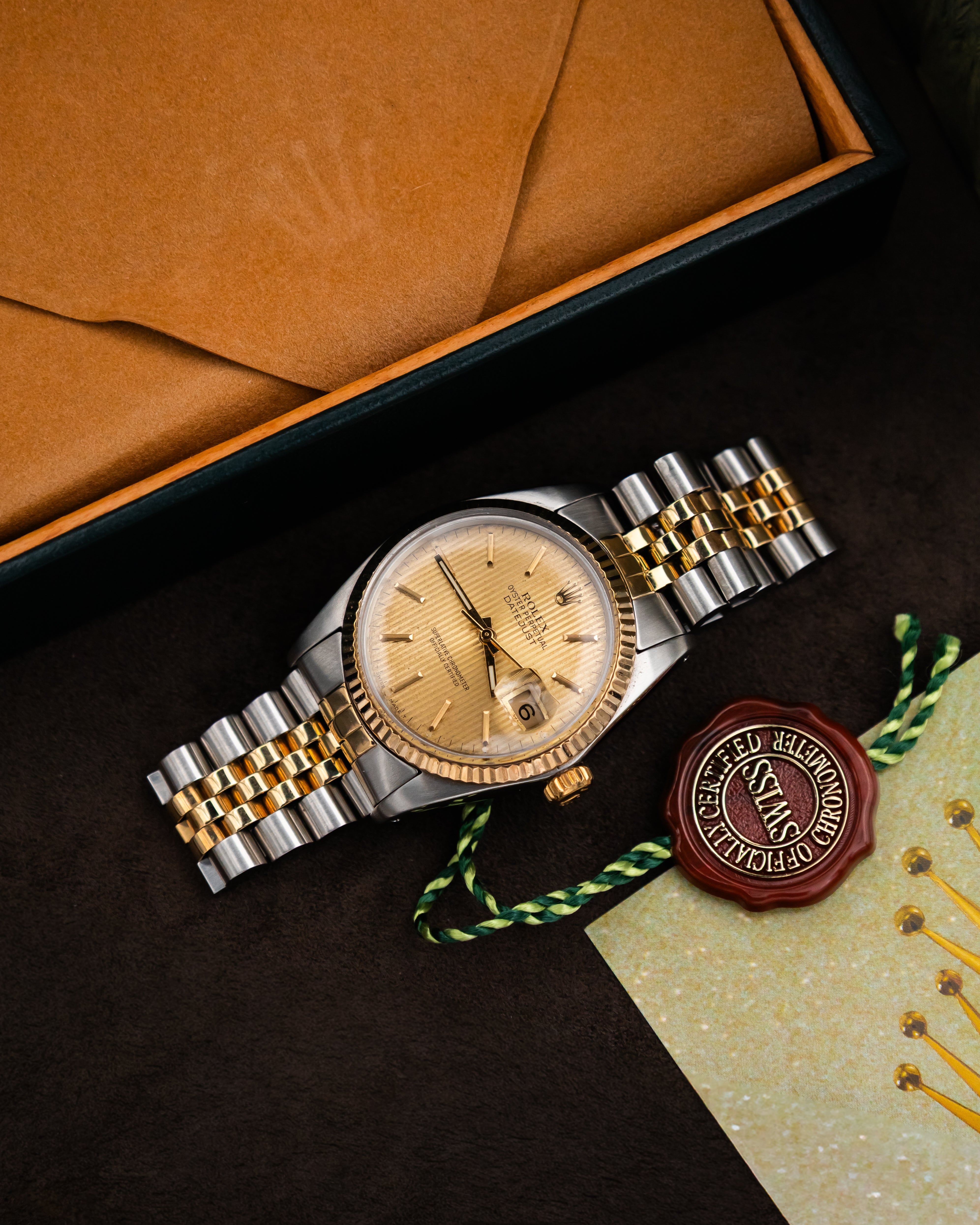 Rolex 16013 Datejust - Gold Tapestry Dial