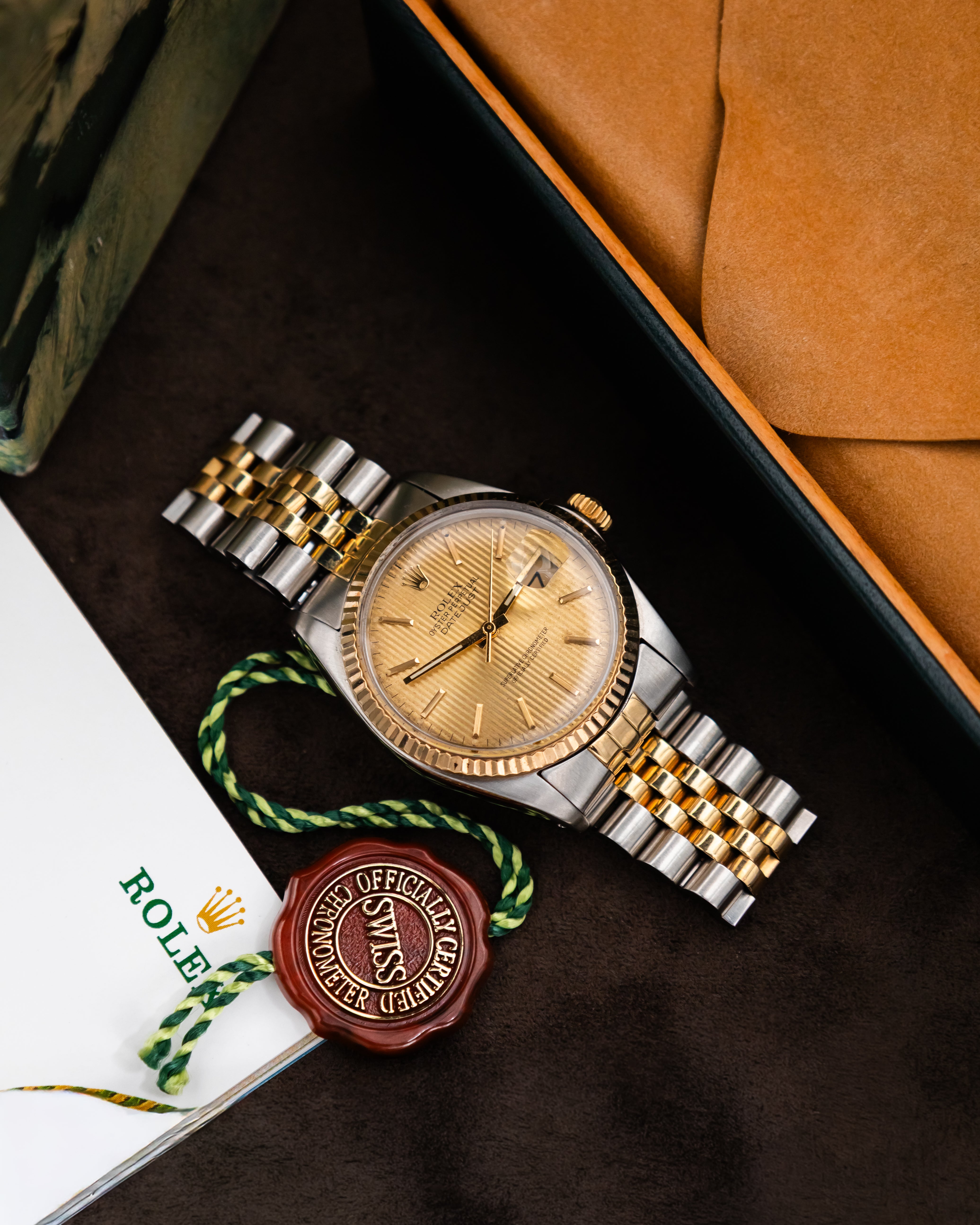Rolex 16013 Datejust - Gold Tapestry Dial