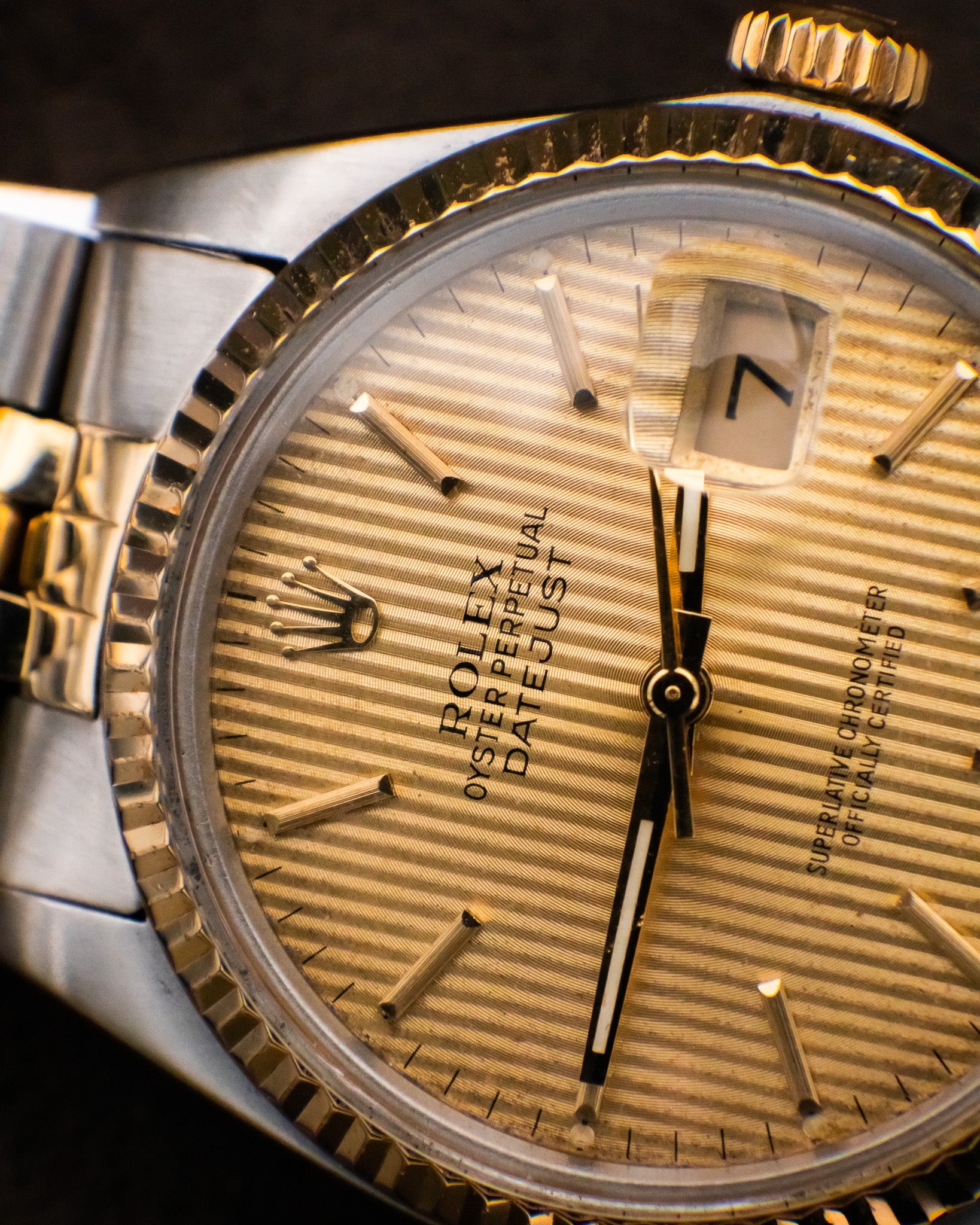 Rolex 16013 Datejust - Gold Tapestry Dial