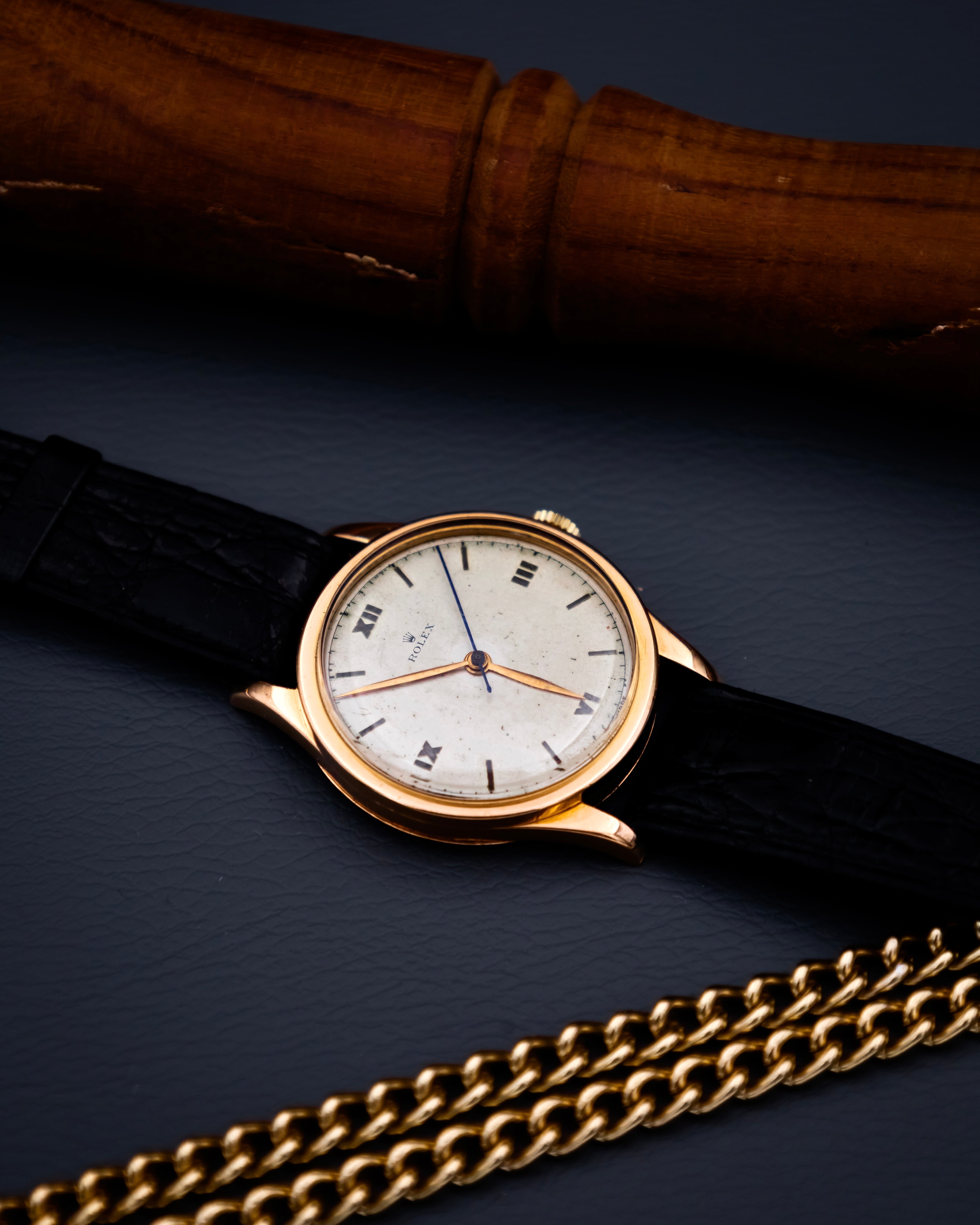 Rolex 7003 Oyster 18k - vintage Roman dial