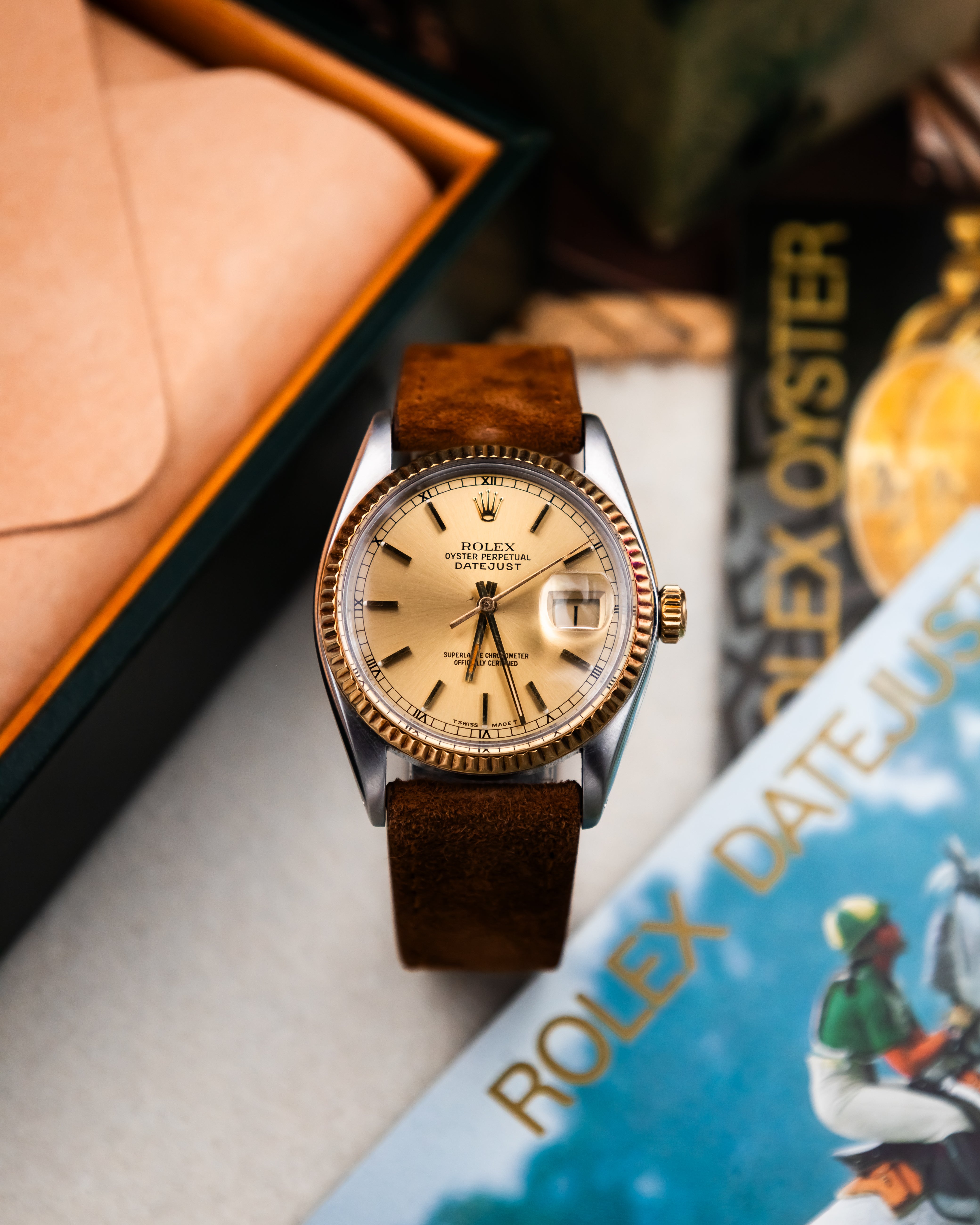 Rolex 16013 Perpetual Datejust - Gold Roman Dial