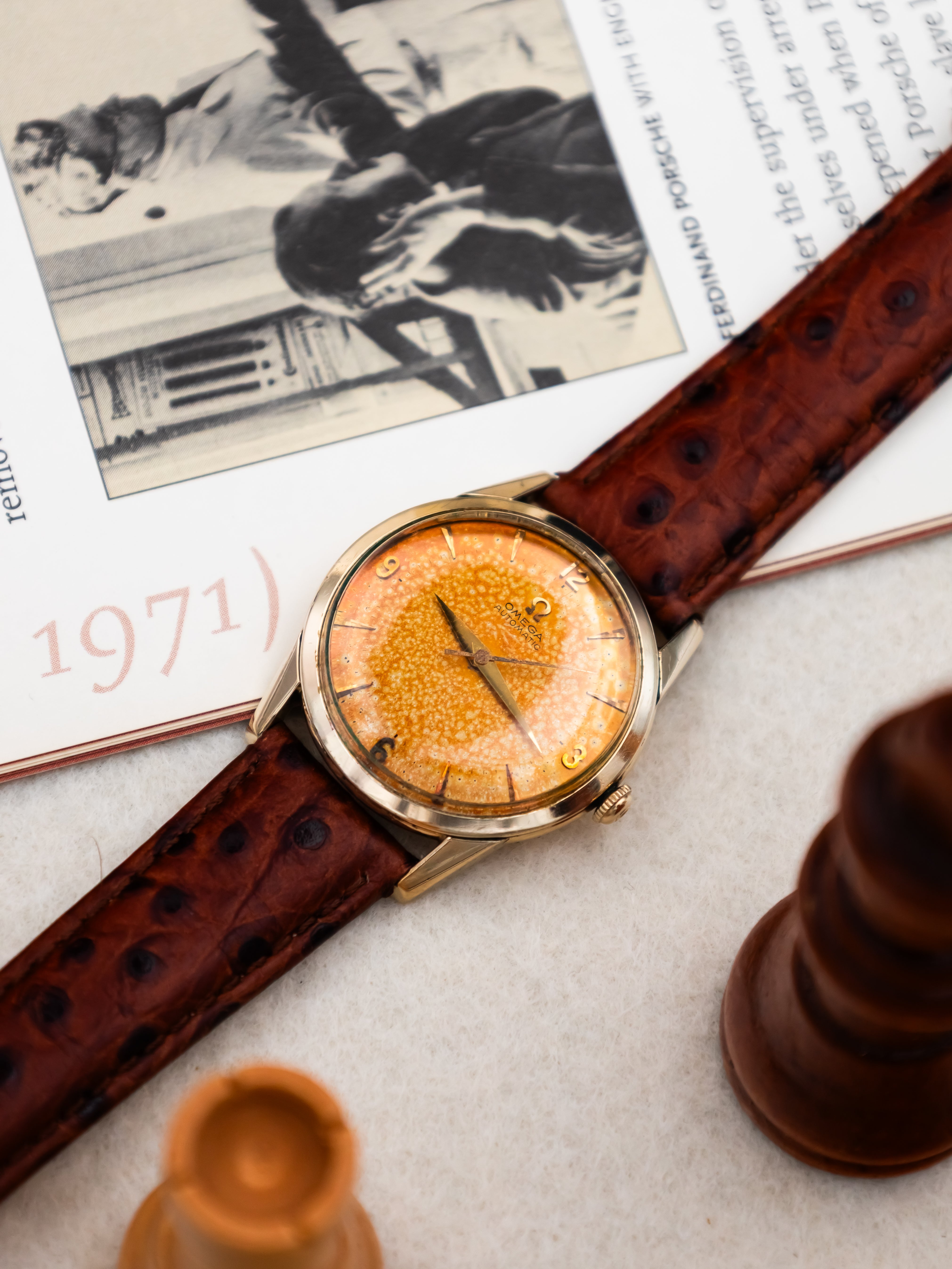 Omega G-6252 Bumper 14K GF - Tropical Patina Dial