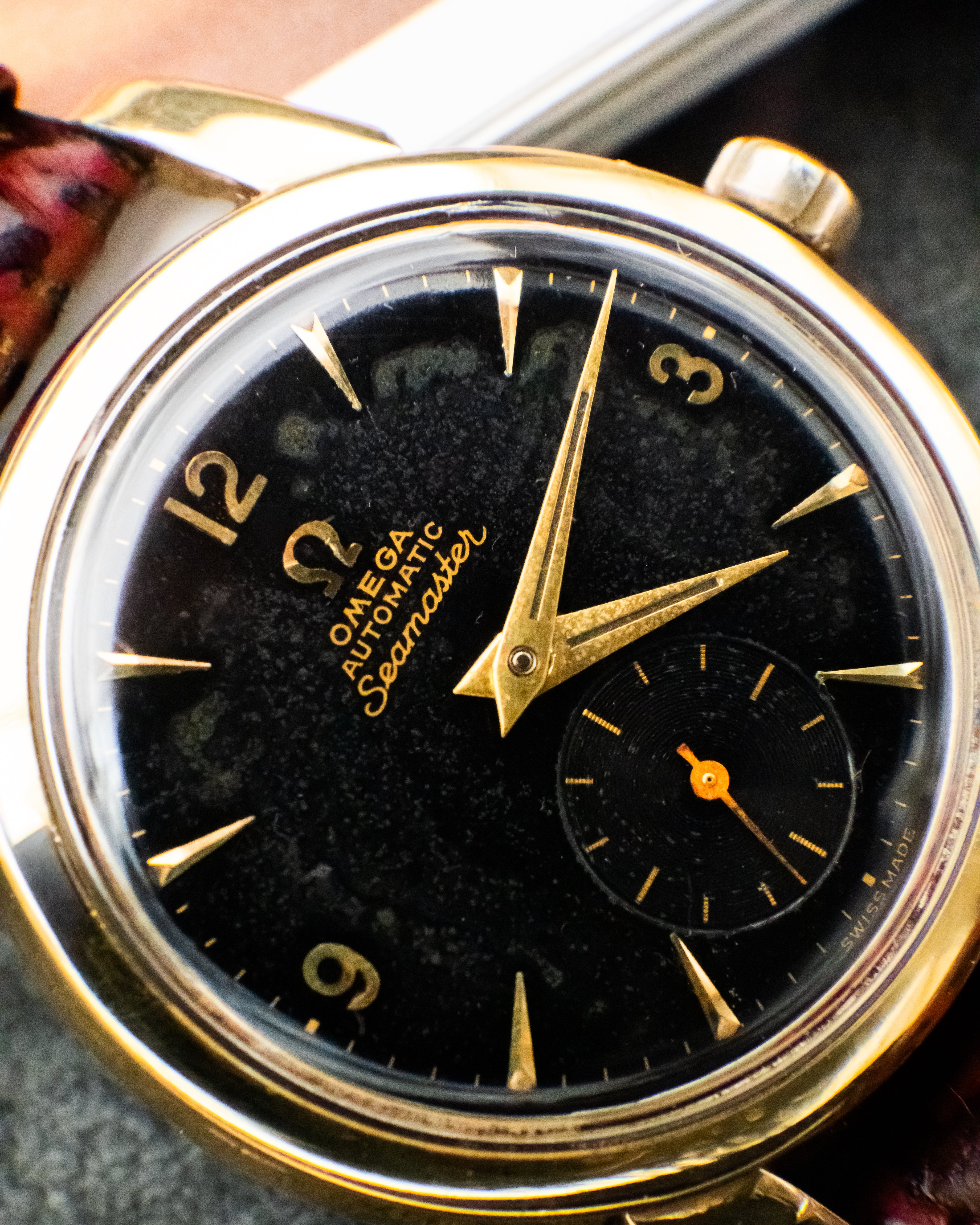Omega 2848 - 1 Seamaster Sub-Second - Black Gilt Dial