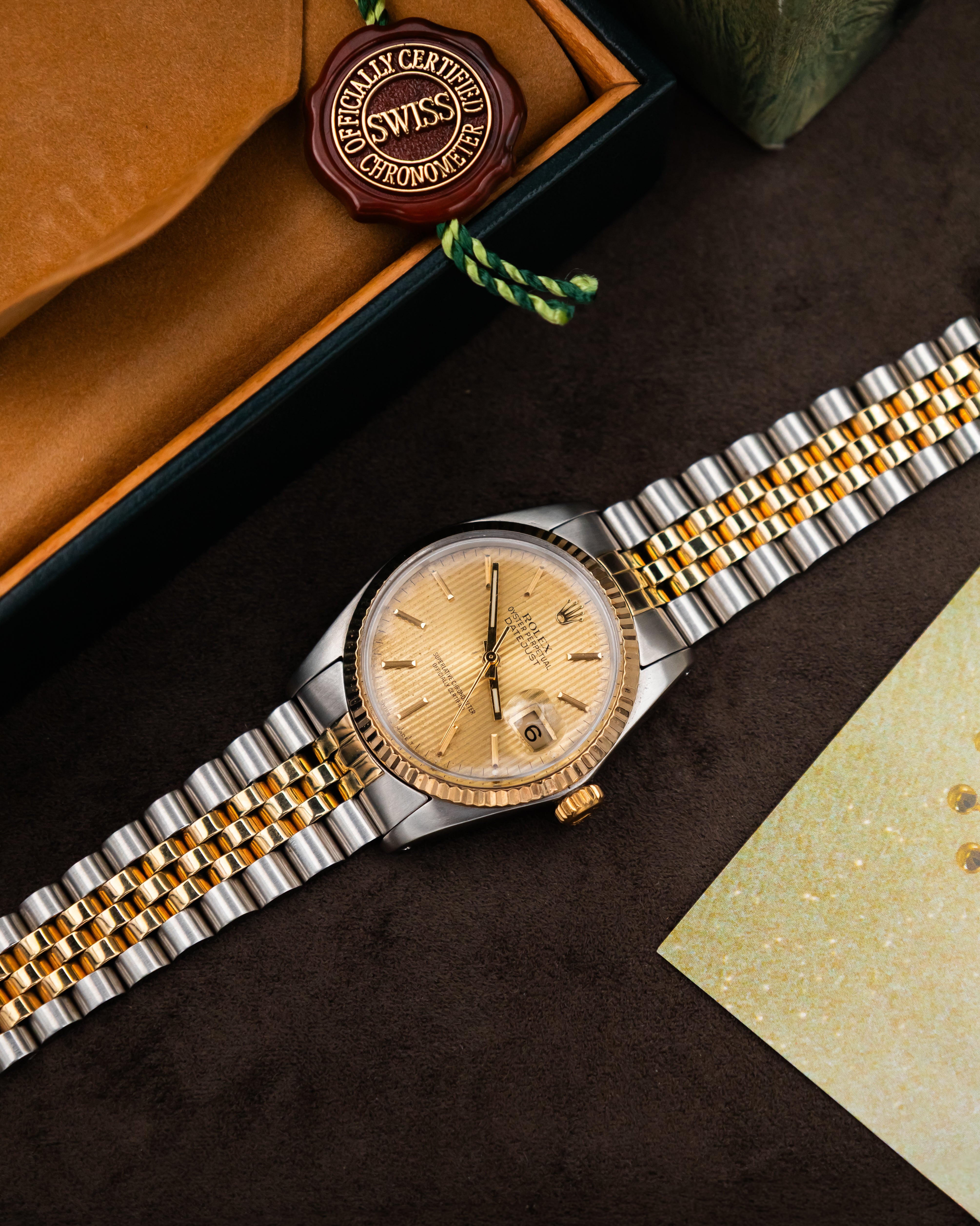 Rolex 16013 Datejust - Gold Tapestry Dial
