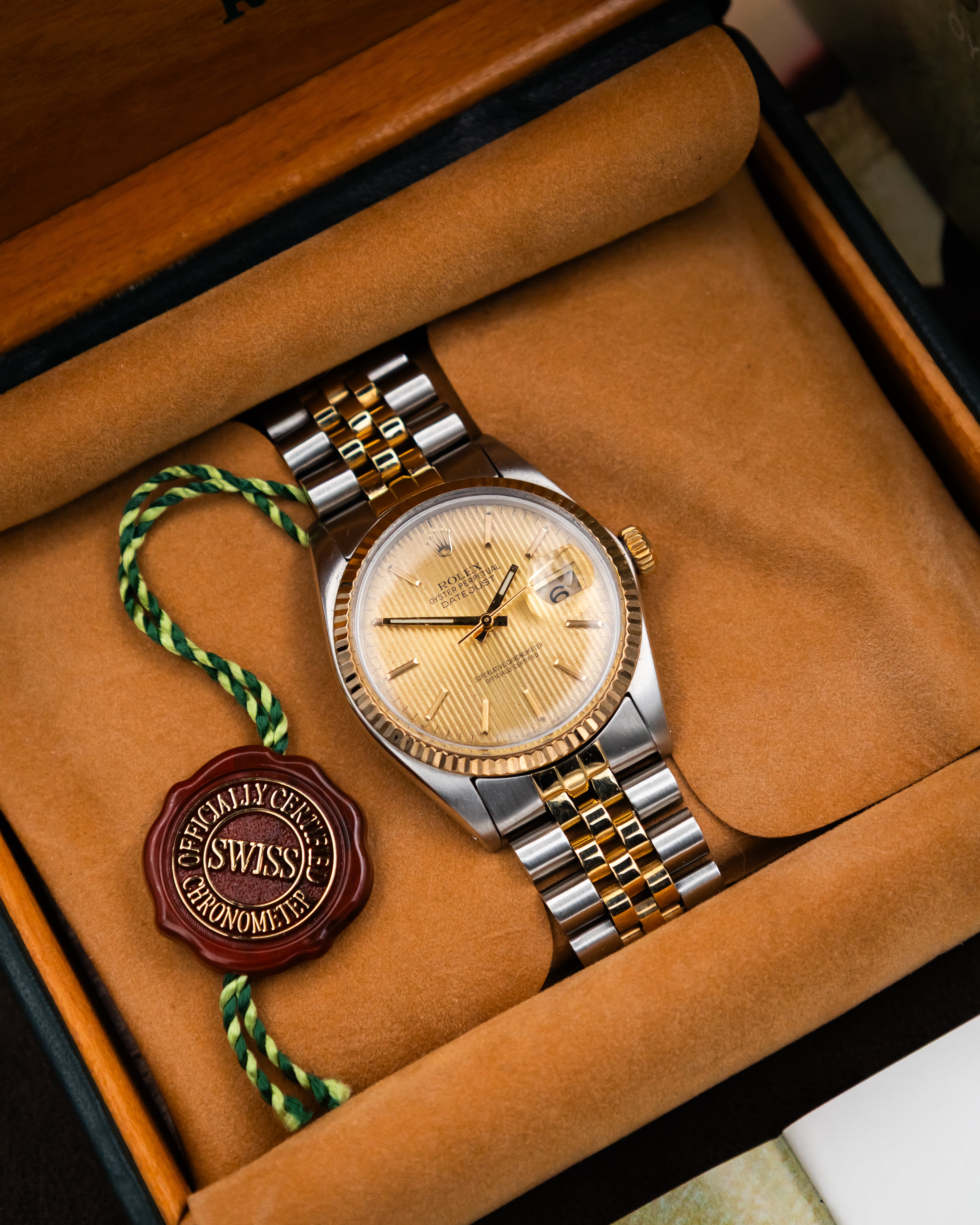 Rolex 16013 Datejust - Gold Tapestry Dial