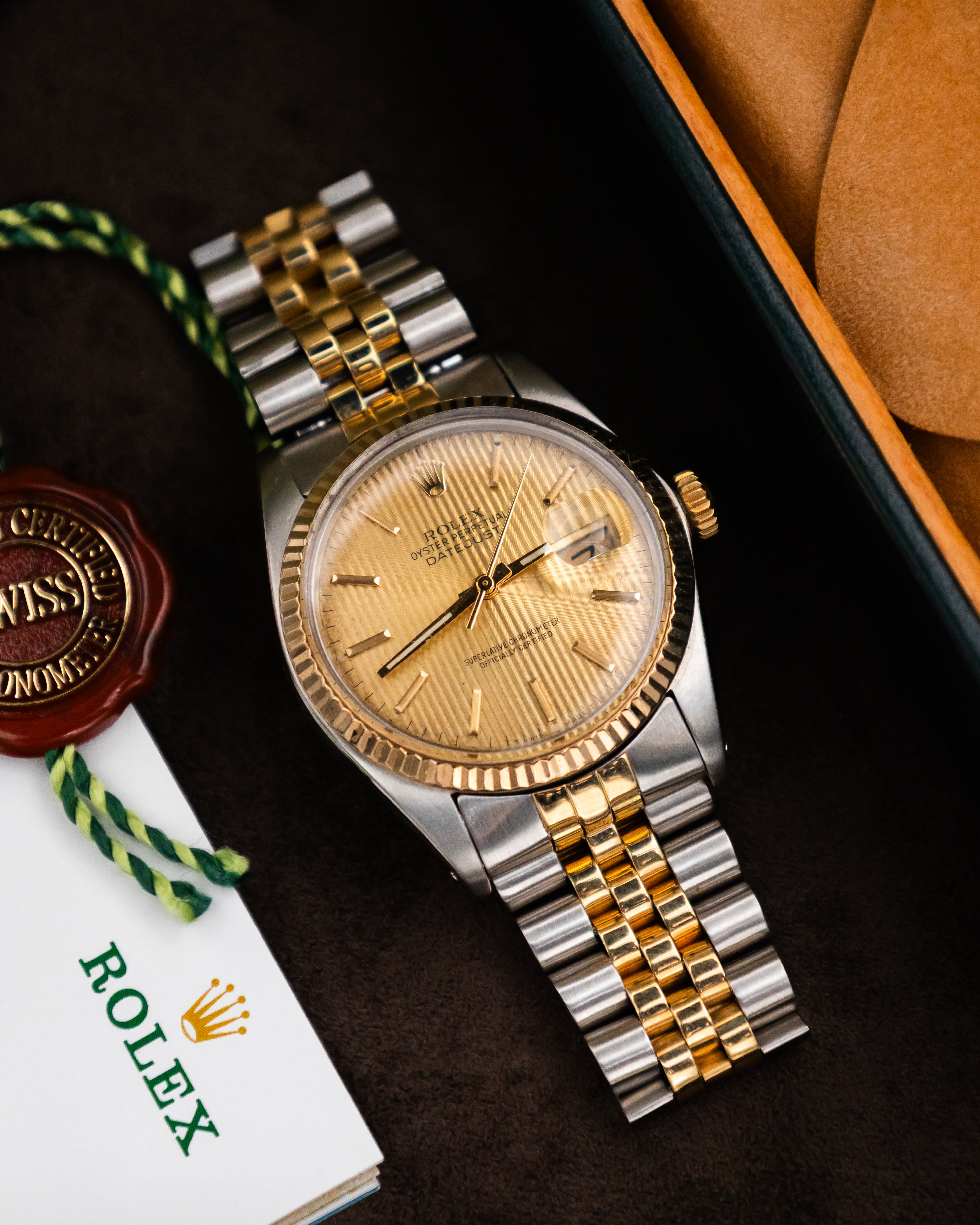Rolex 16013 Datejust - Gold Tapestry Dial