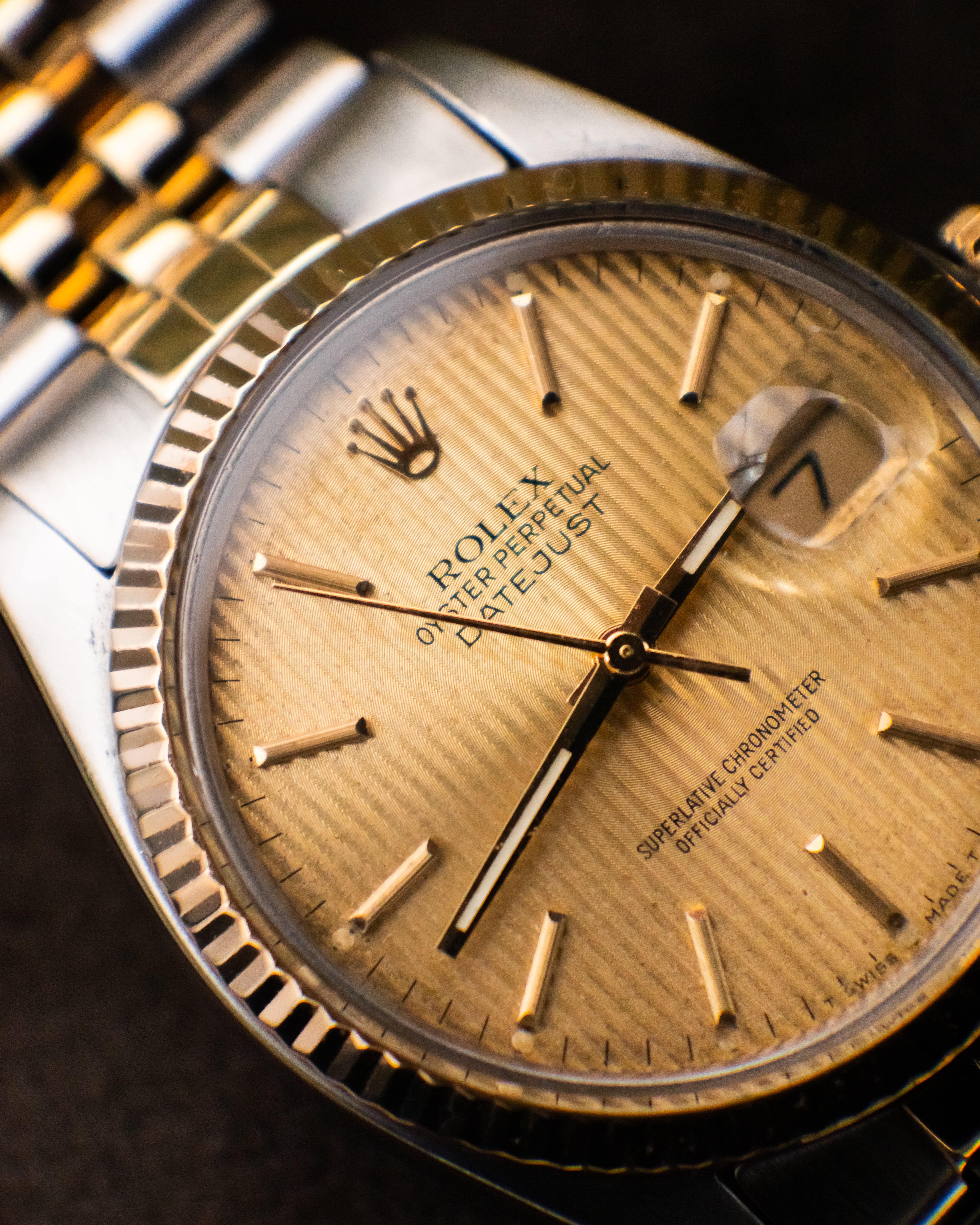 Rolex 16013 Datejust - Gold Tapestry Dial