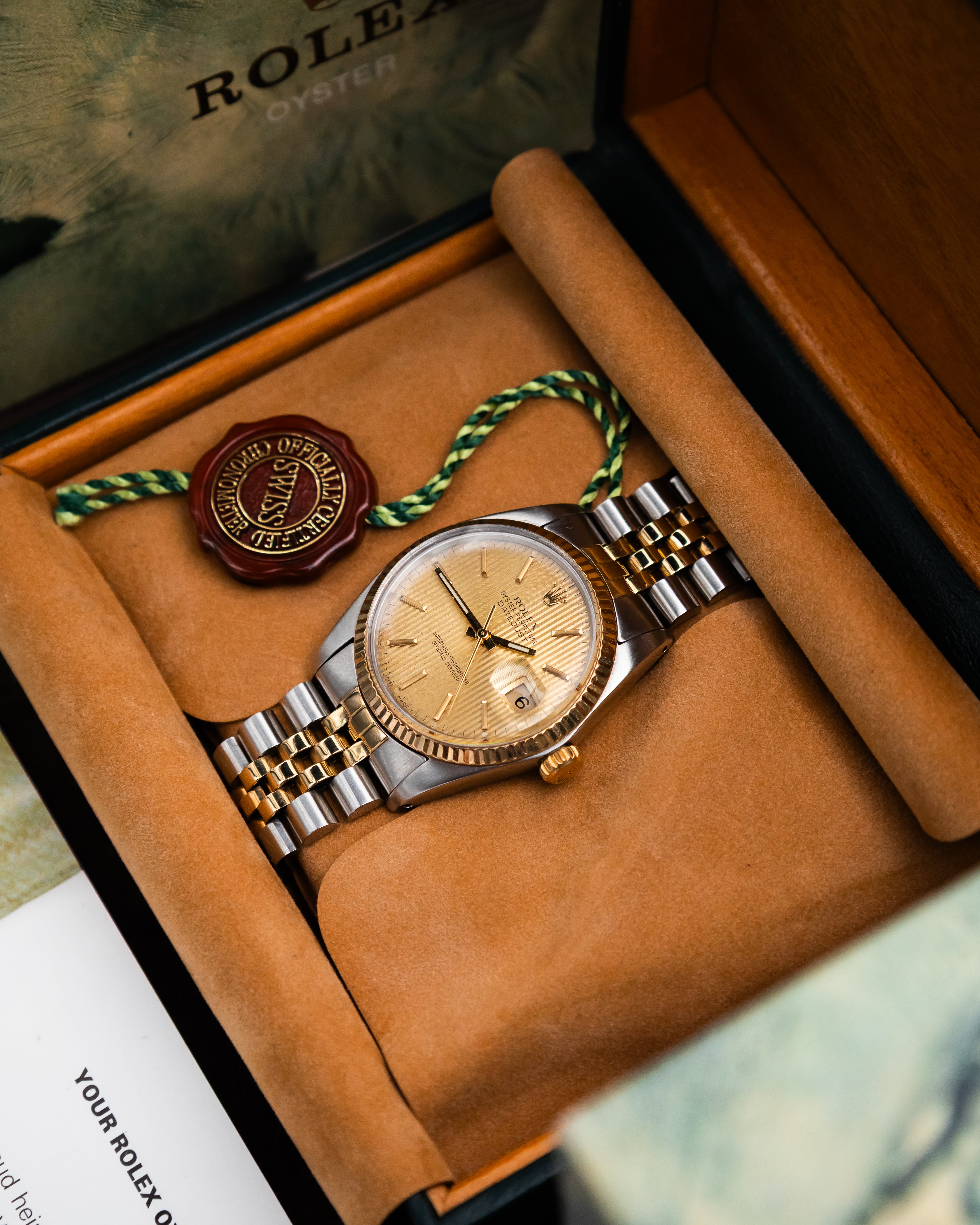 Rolex 16013 Datejust - Gold Tapestry Dial