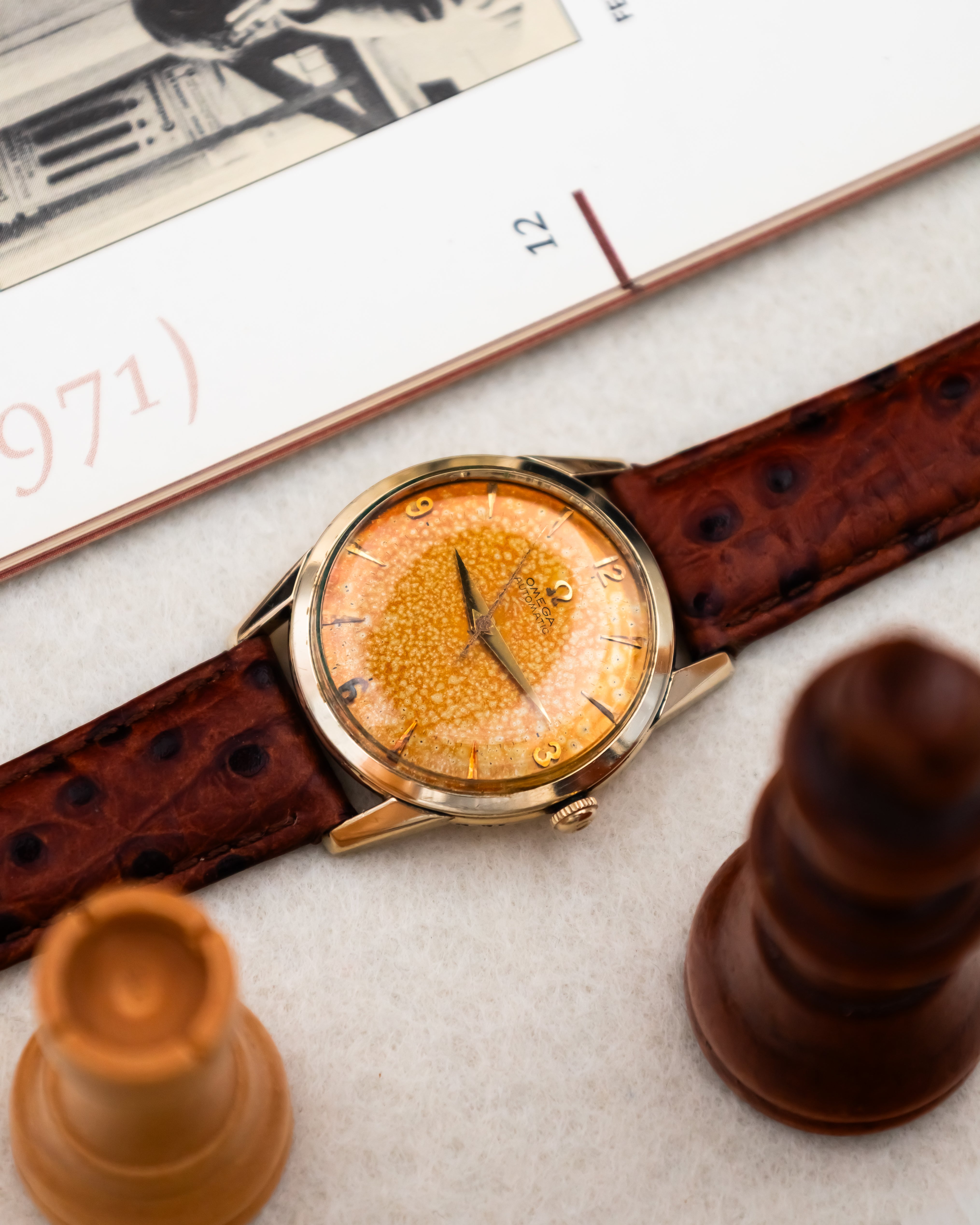 Omega G-6252 Bumper 14K GF - Tropical Patina Dial