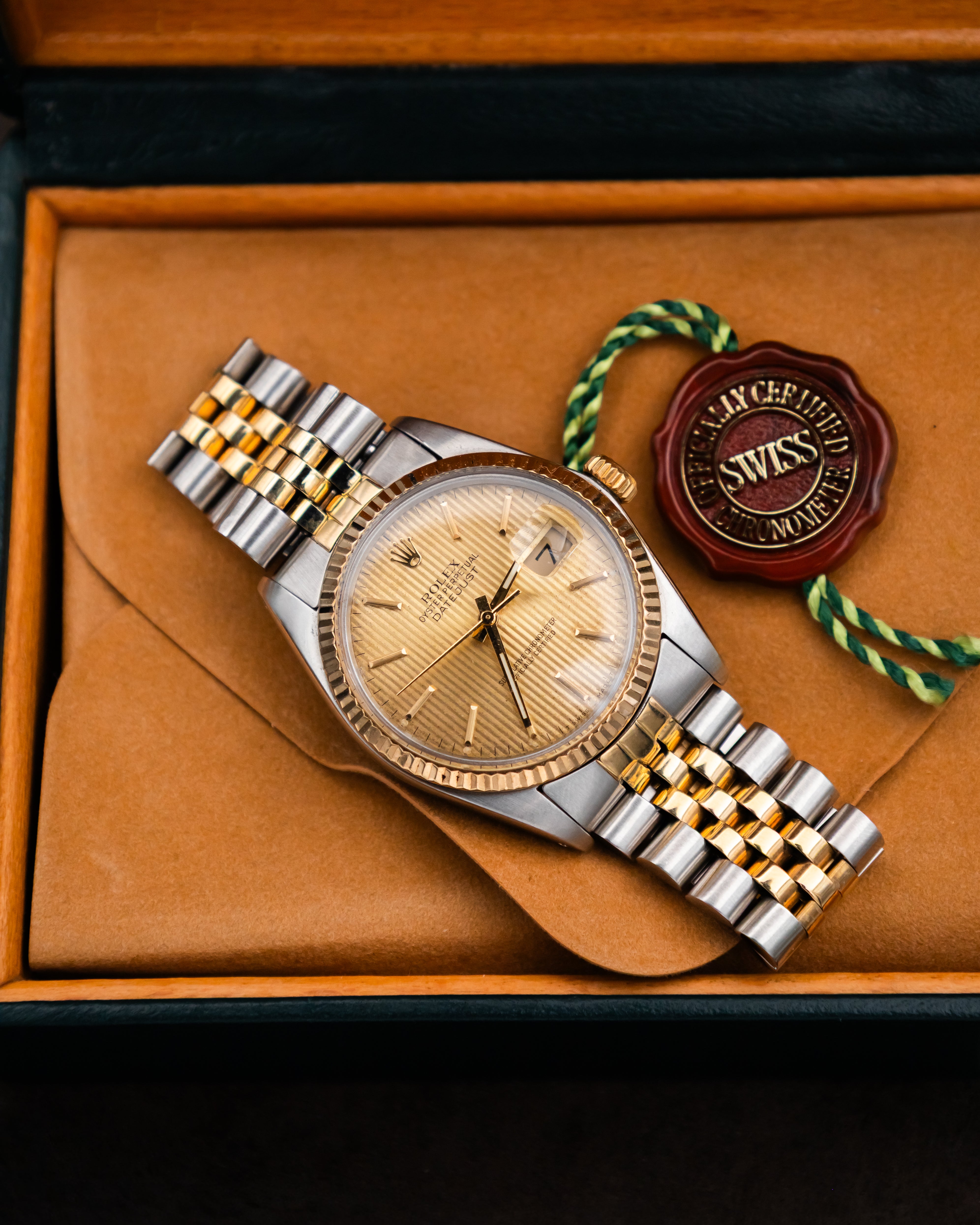 Rolex 16013 Datejust - Gold Tapestry Dial