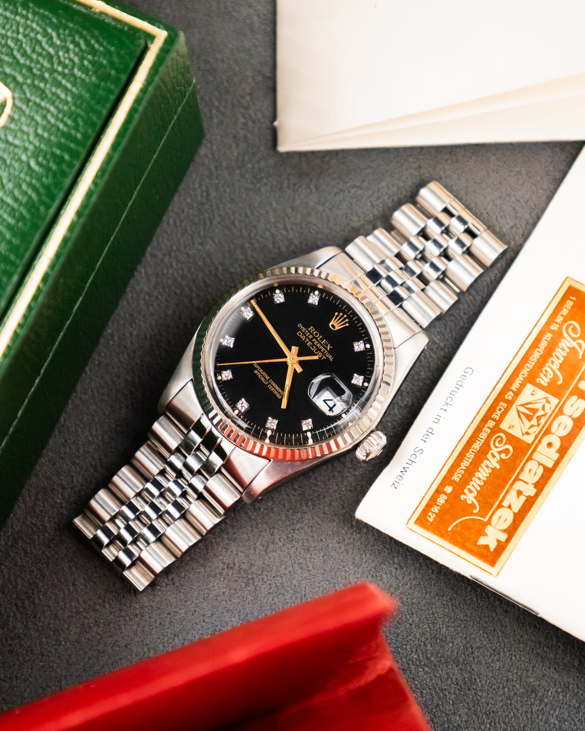 Rolex 16014 Perpetual Datejust- Factory Diamond Set Dial