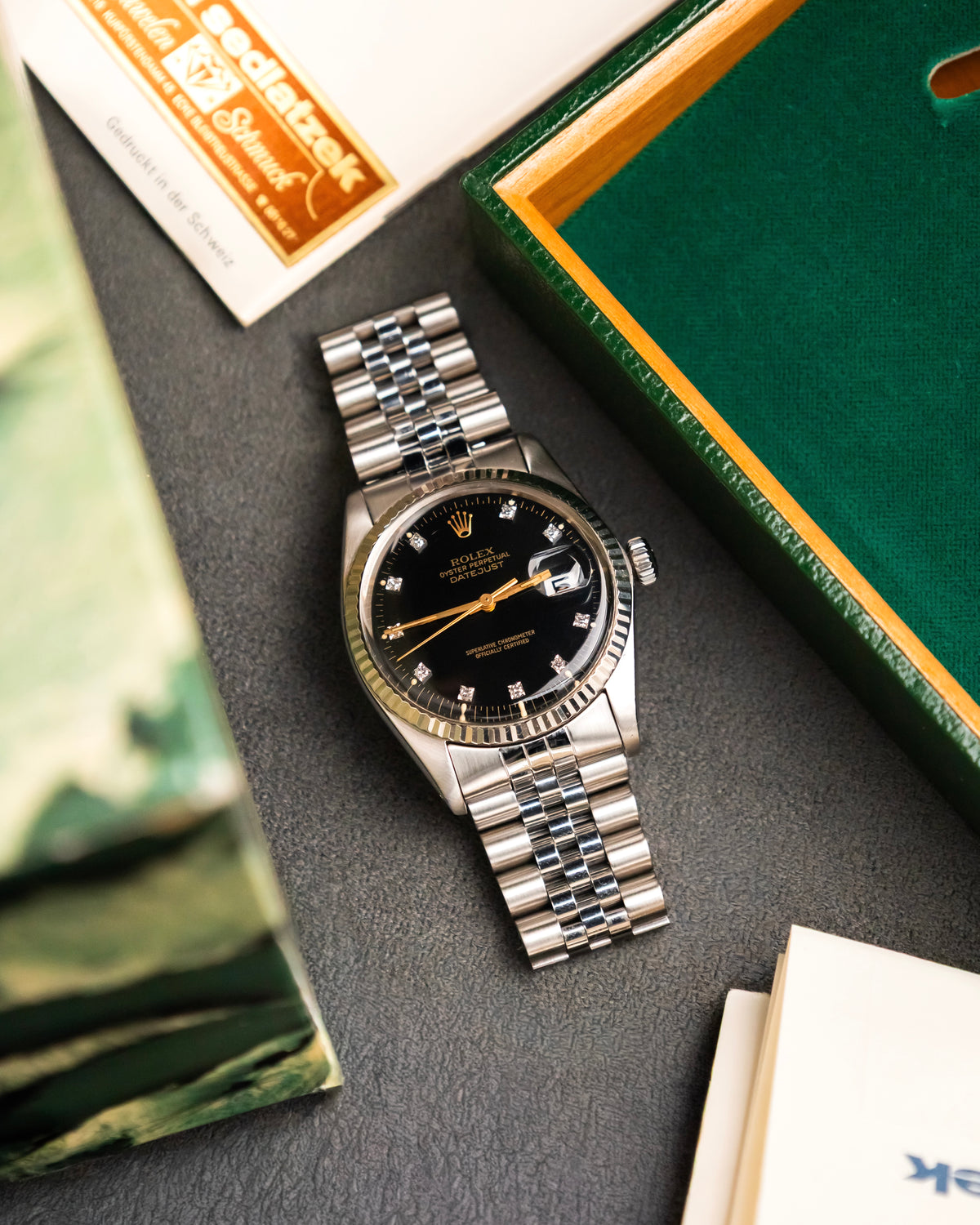 Rolex 16014 Perpetual Datejust- Factory Diamond Set Dial