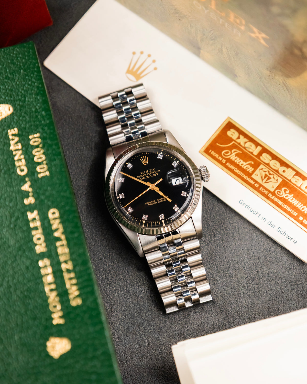 Rolex 16014 Perpetual Datejust- Factory Diamond Set Dial