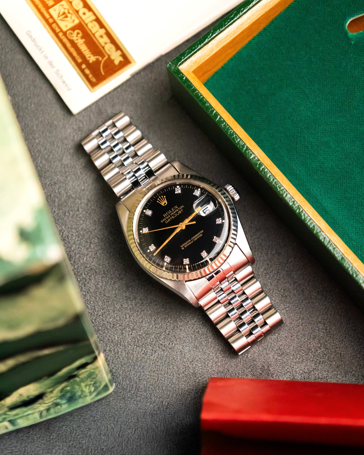 Rolex 16014 Perpetual Datejust- Factory Diamond Set Dial