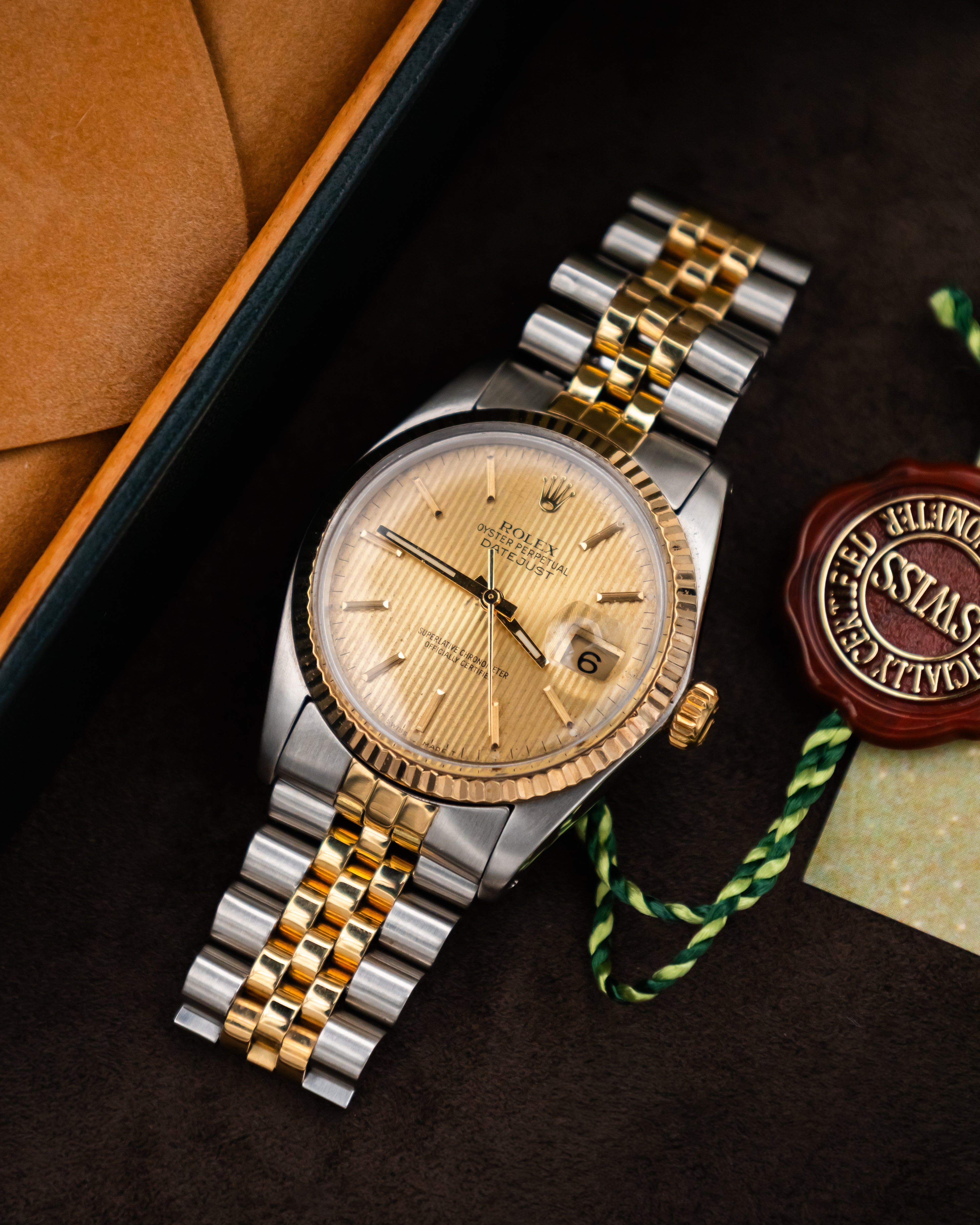 Rolex 16013 Datejust - Gold Tapestry Dial
