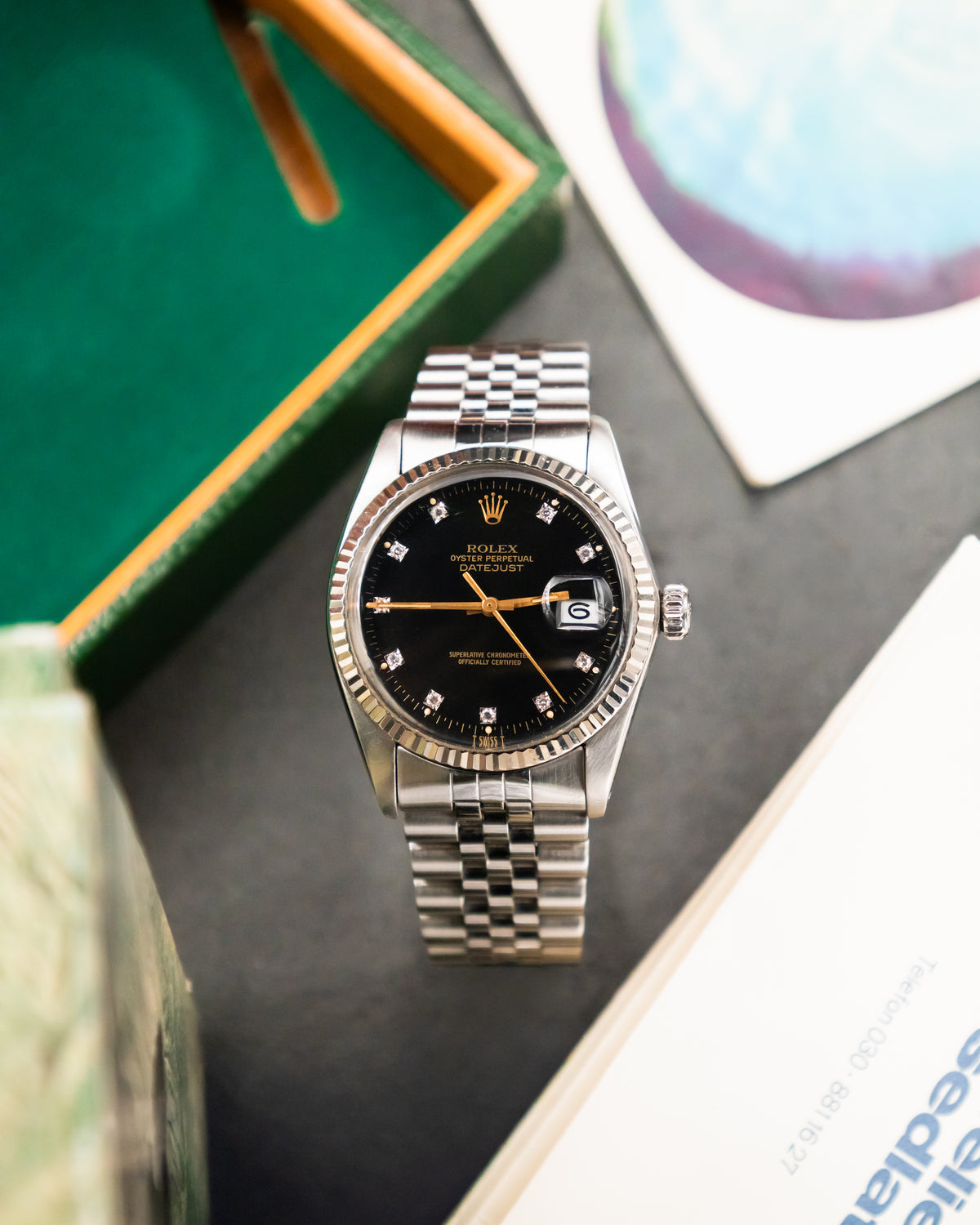 Rolex 16014 Perpetual Datejust- Factory Diamond Set Dial