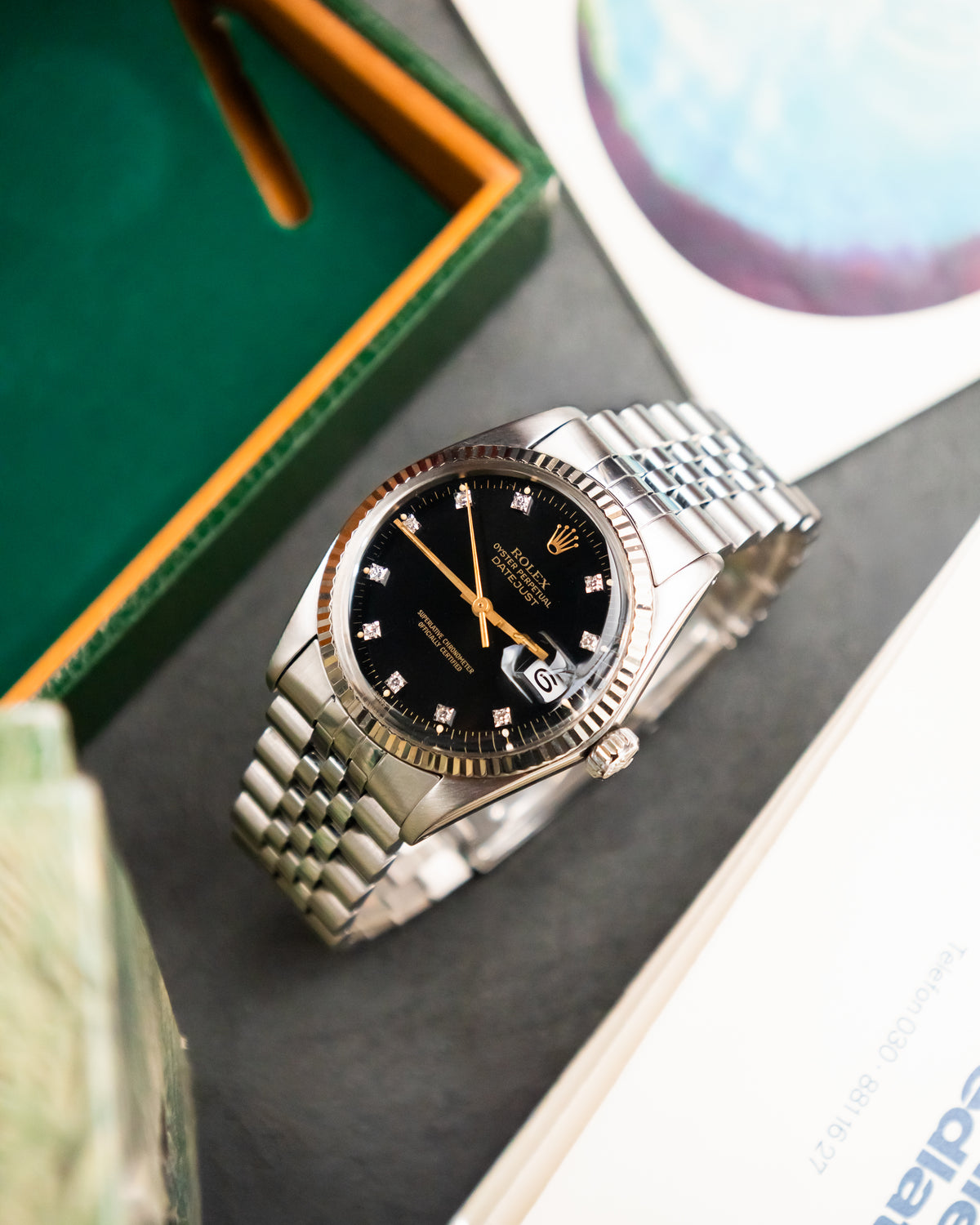 Rolex 16014 Perpetual Datejust- Factory Diamond Set Dial