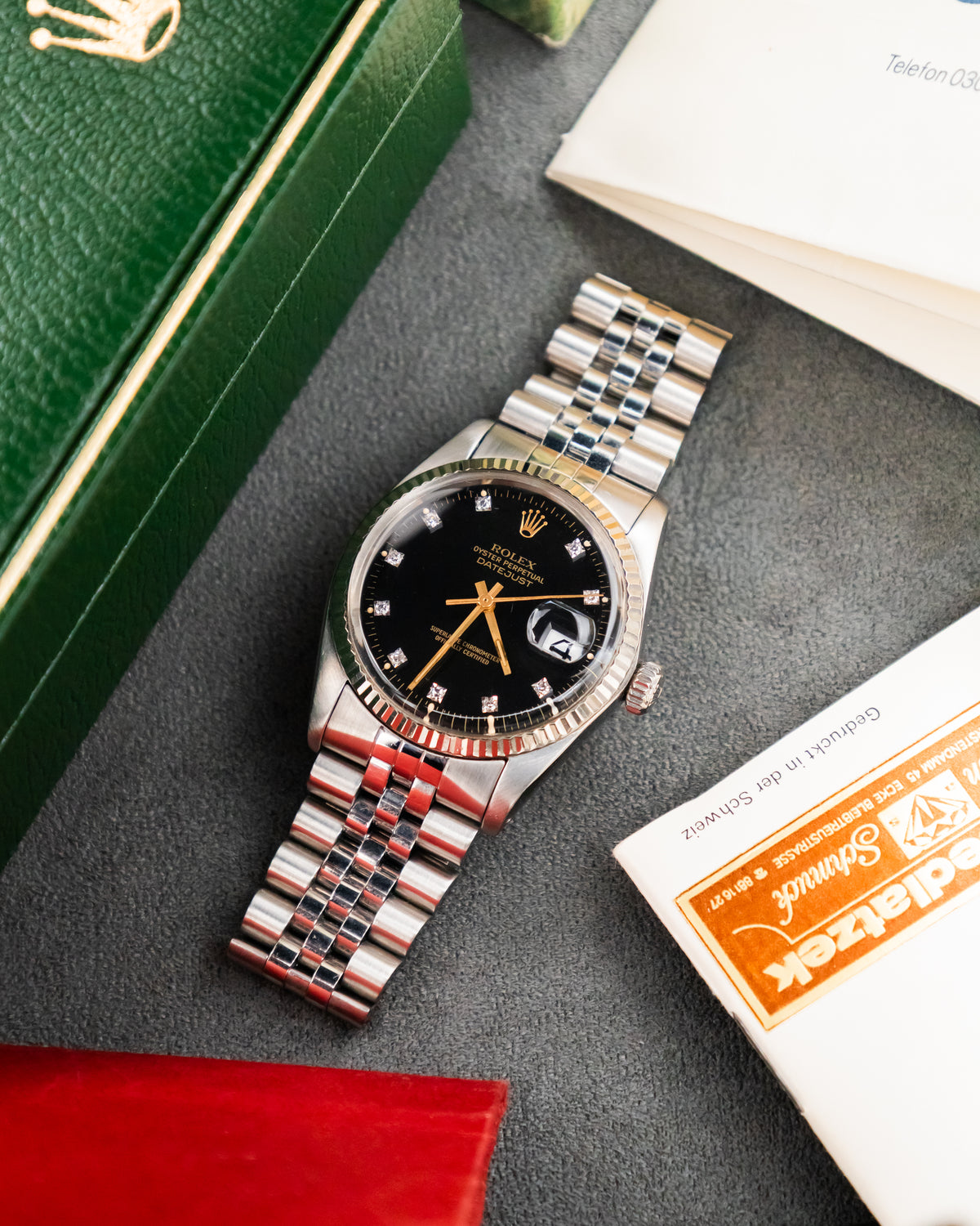 Rolex 16014 Perpetual Datejust- Factory Diamond Set Dial