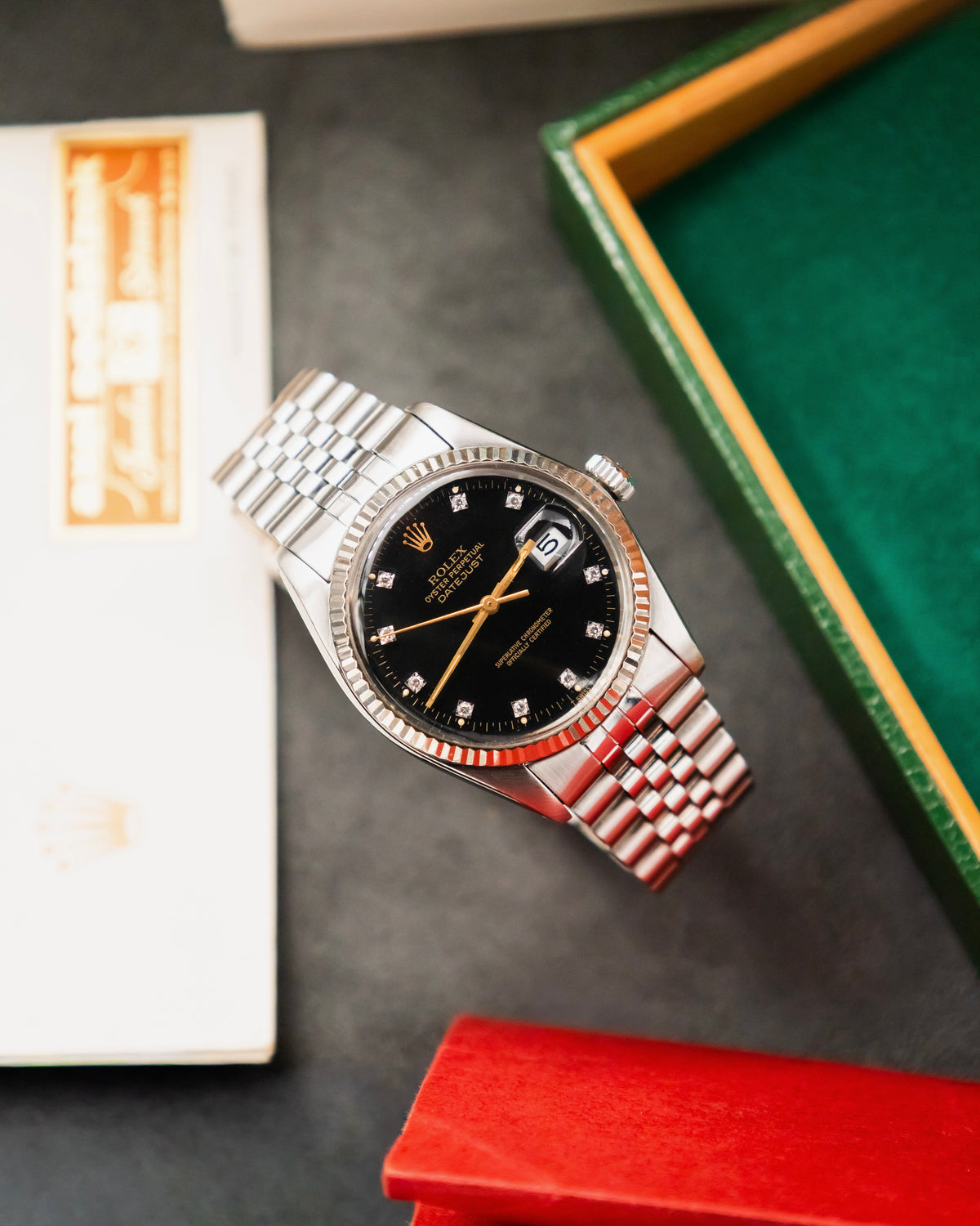 Rolex 16014 Perpetual Datejust- Factory Diamond Set Dial