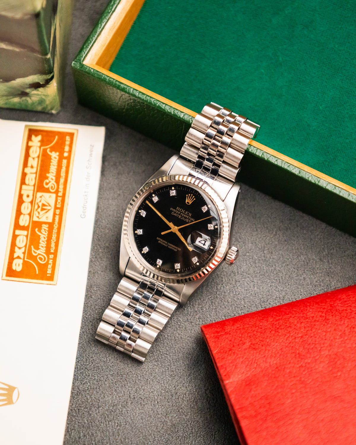 Rolex 16014 Perpetual Datejust- Factory Diamond Set Dial