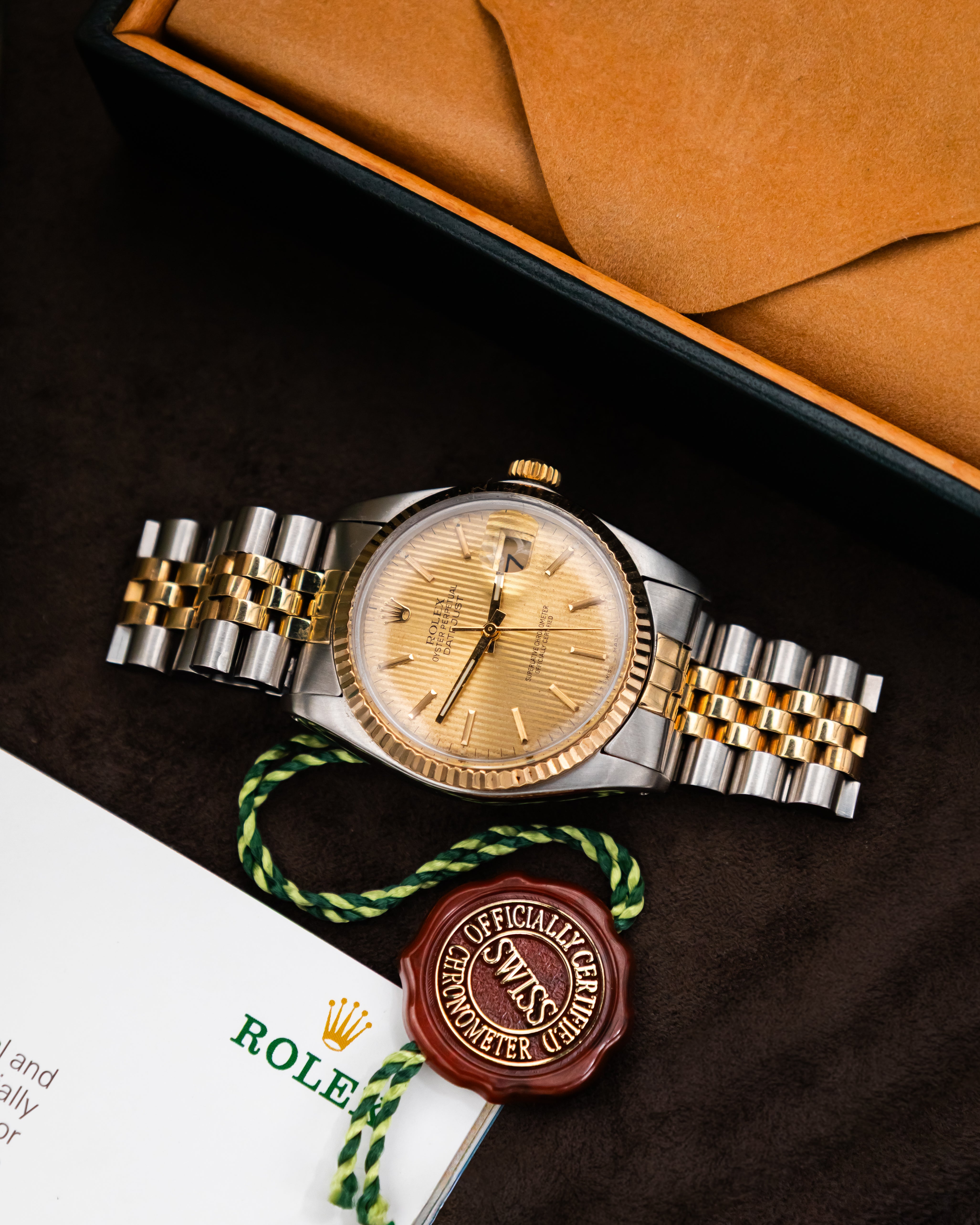 Rolex 16013 Datejust - Gold Tapestry Dial