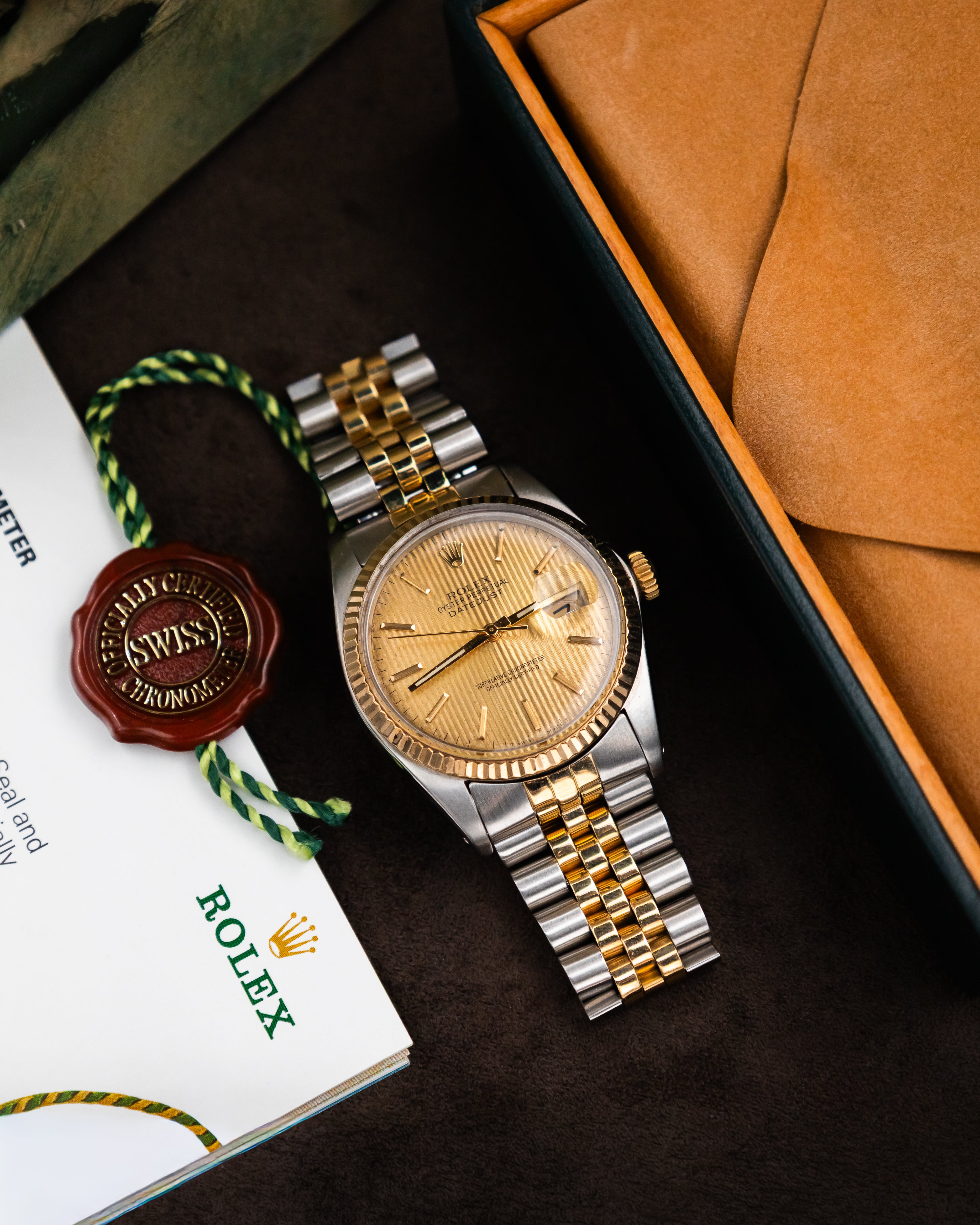 Rolex 16013 Datejust - Gold Tapestry Dial