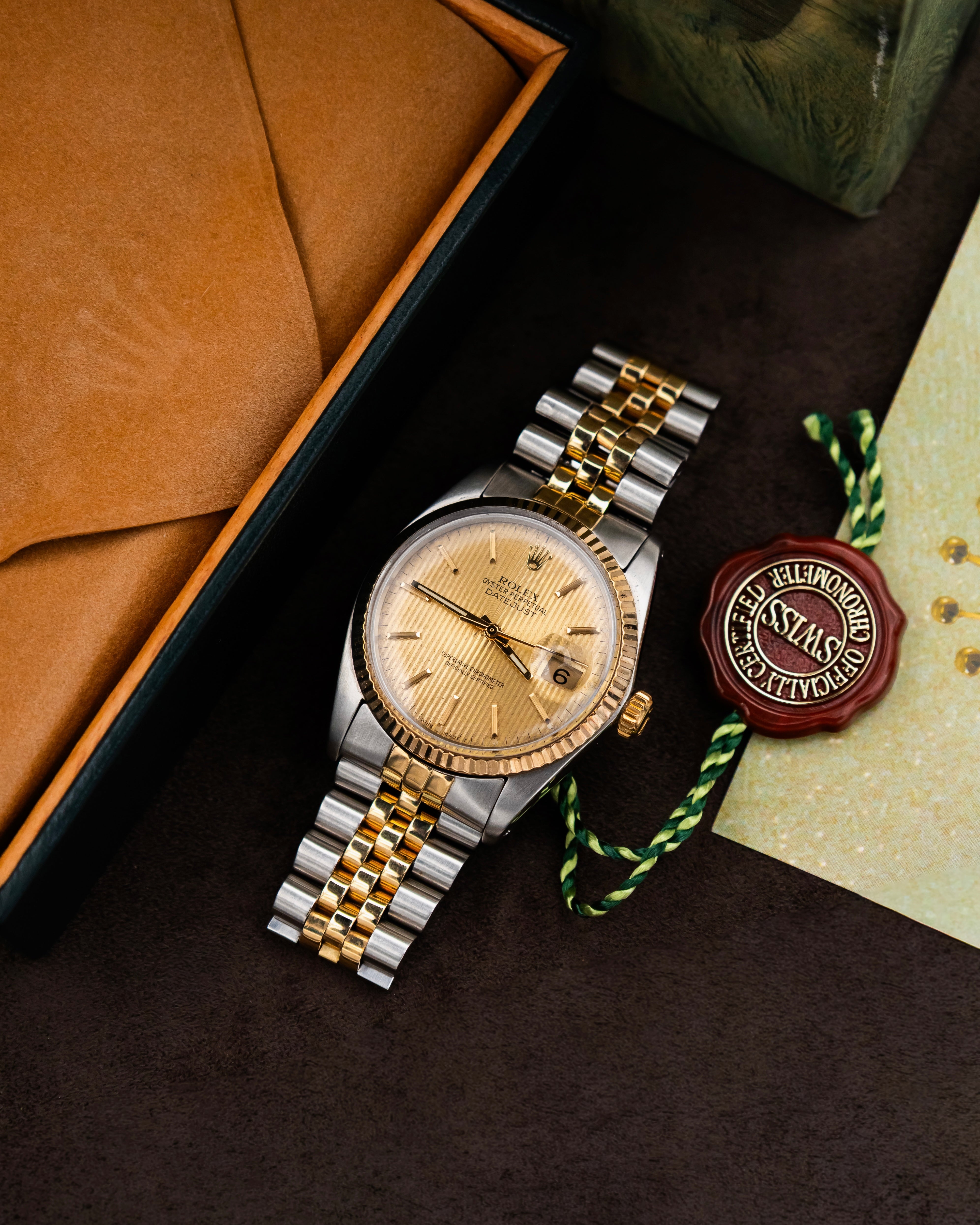 Rolex 16013 Datejust - Gold Tapestry Dial