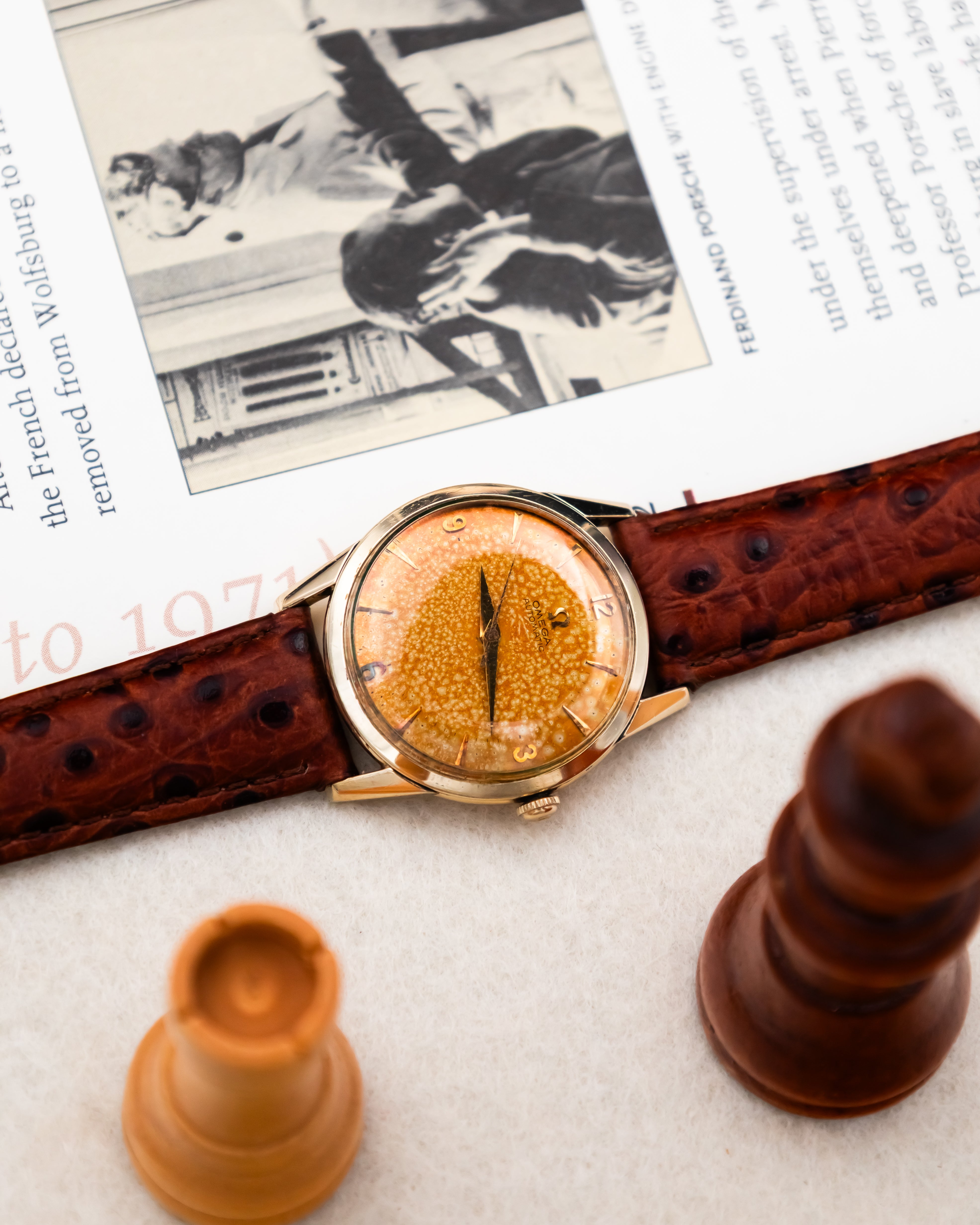 Omega G-6252 Bumper 14K GF - Tropical Patina Dial