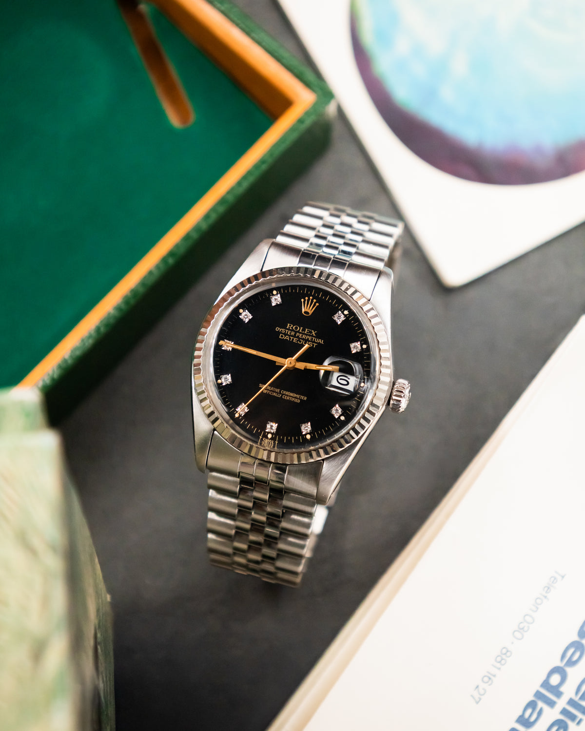 Rolex 16014 Perpetual Datejust- Factory Diamond Set Dial