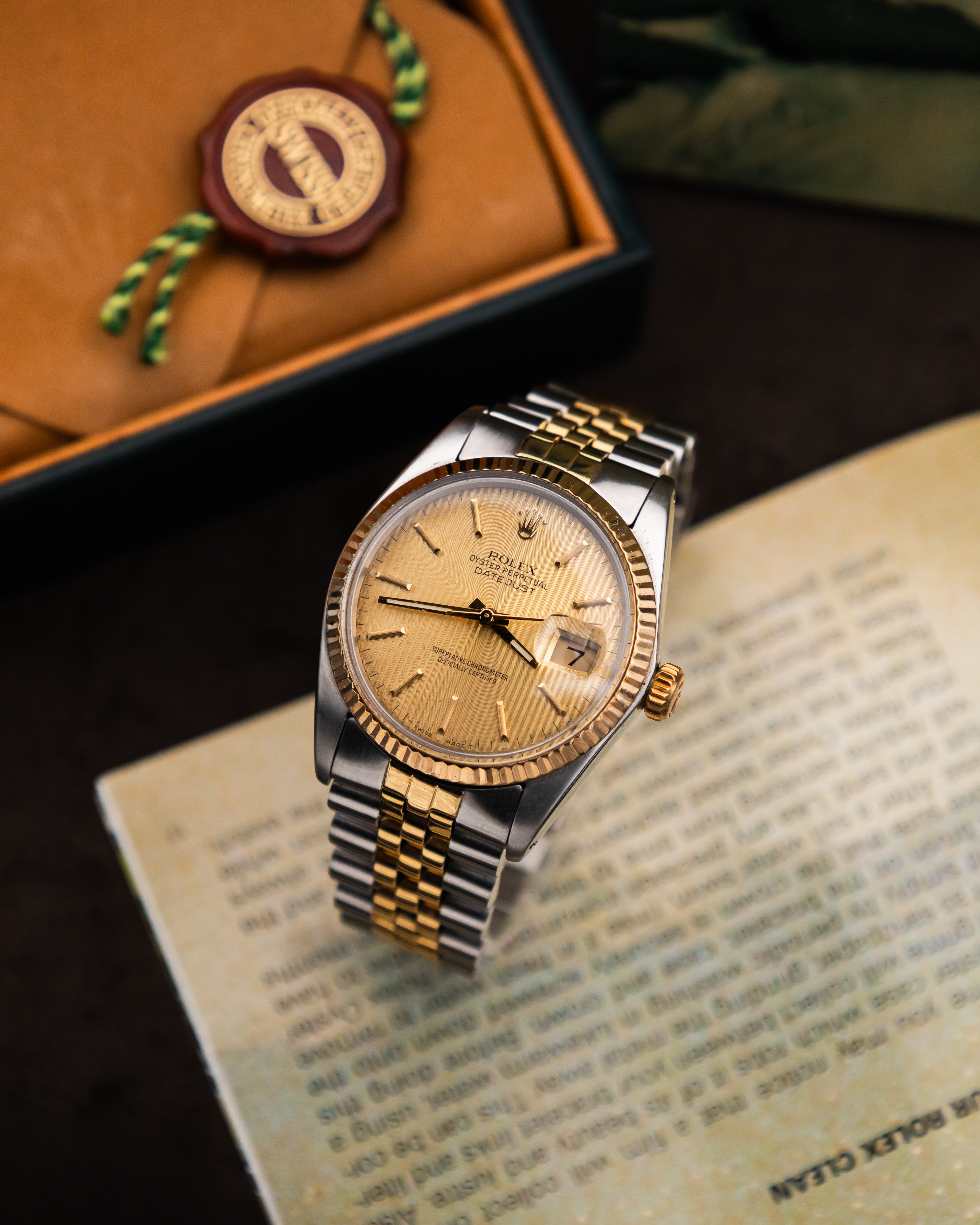 Rolex 16013 Datejust - Gold Tapestry Dial