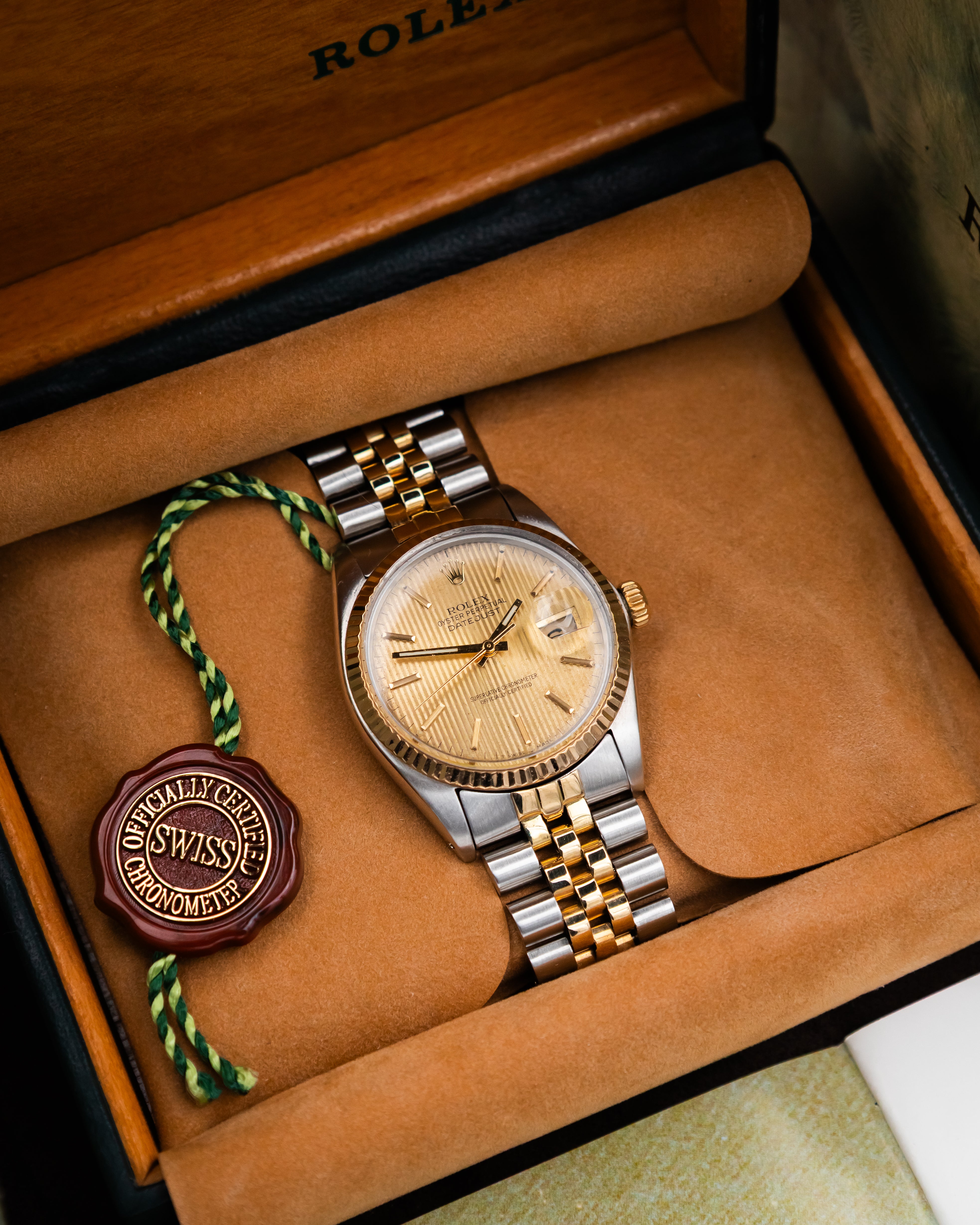 Rolex 16013 Datejust - Gold Tapestry Dial
