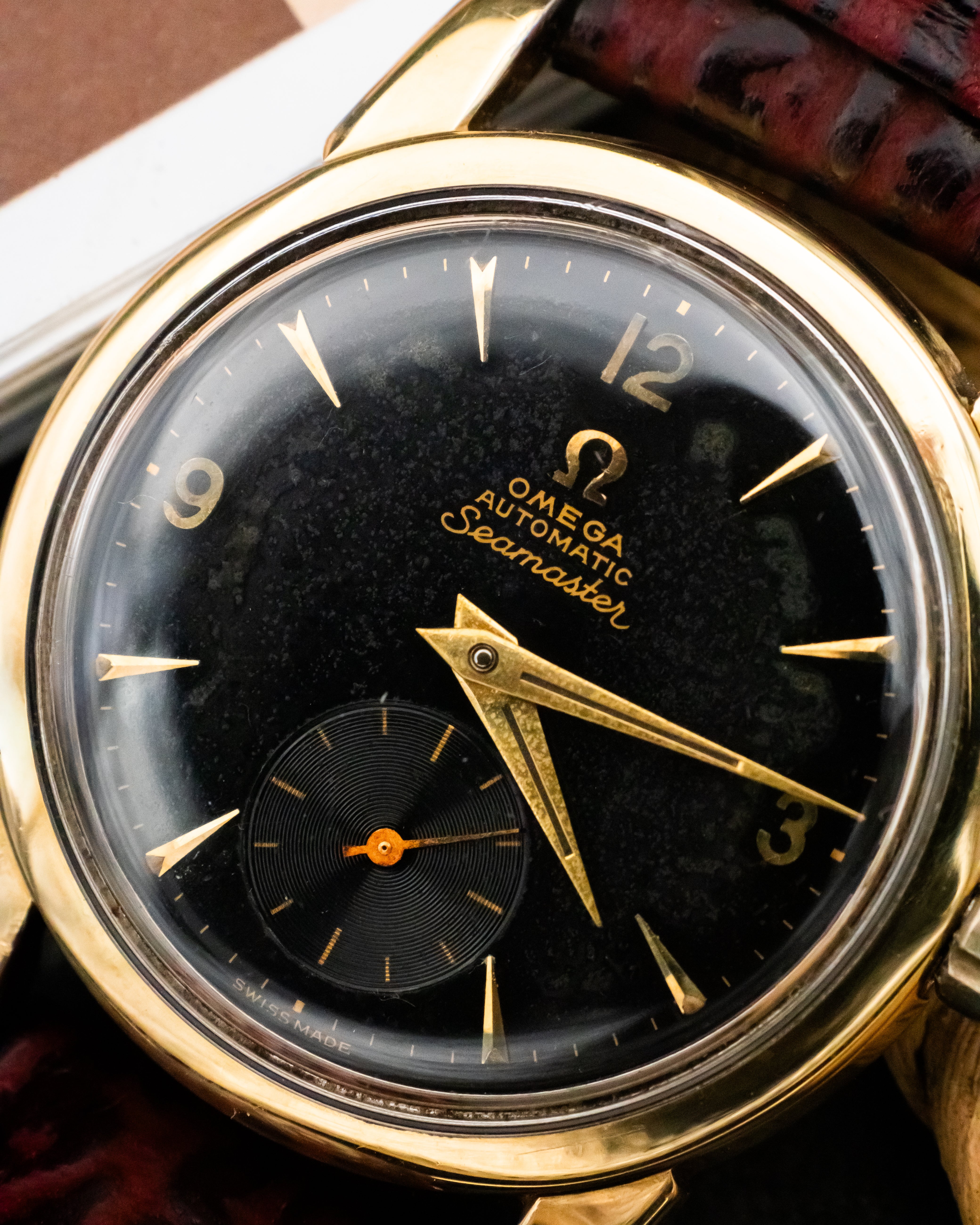 Omega 2848 - 1 Seamaster Sub-Second - Black Gilt Dial