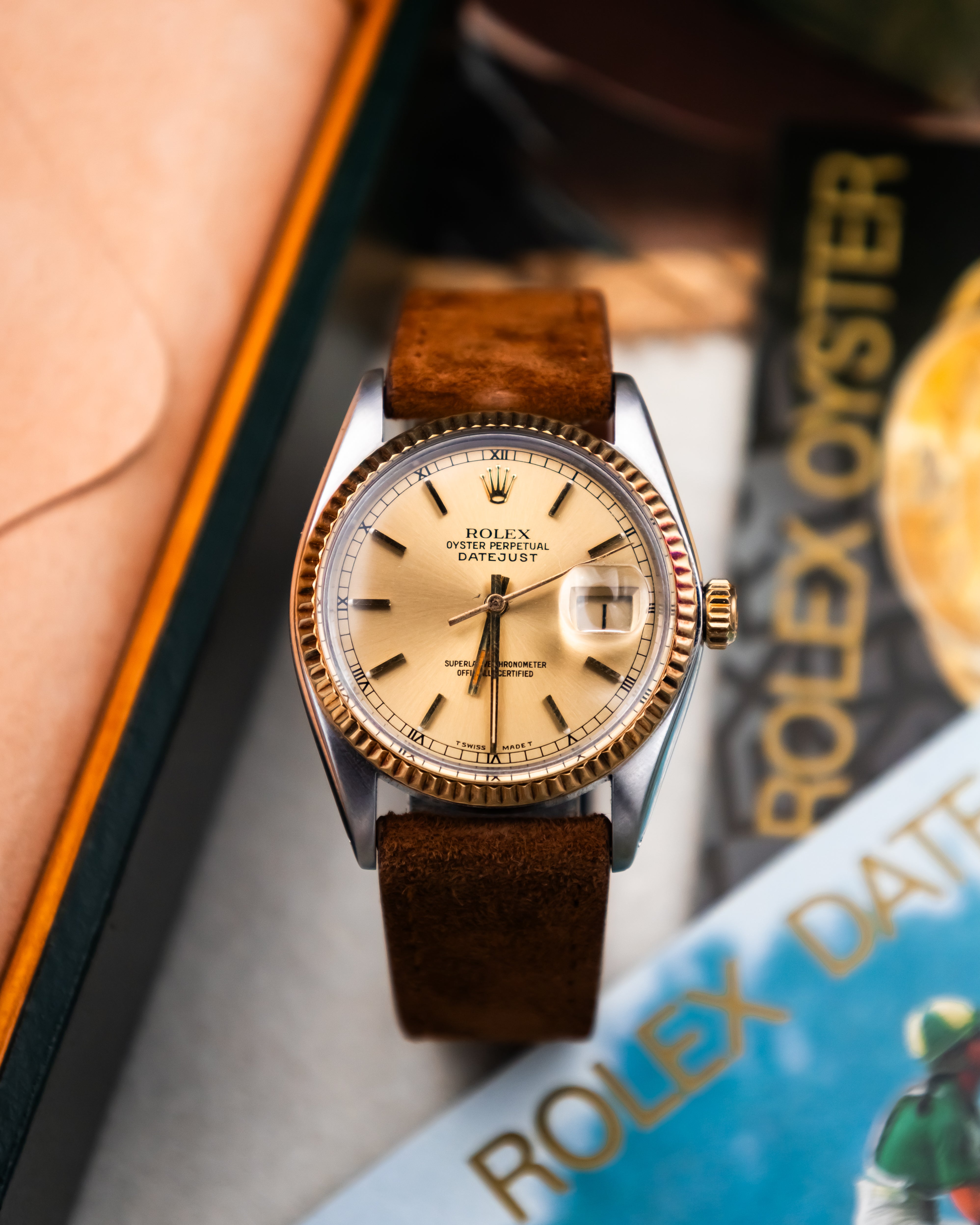 Rolex 16013 Perpetual Datejust - Gold Roman Dial