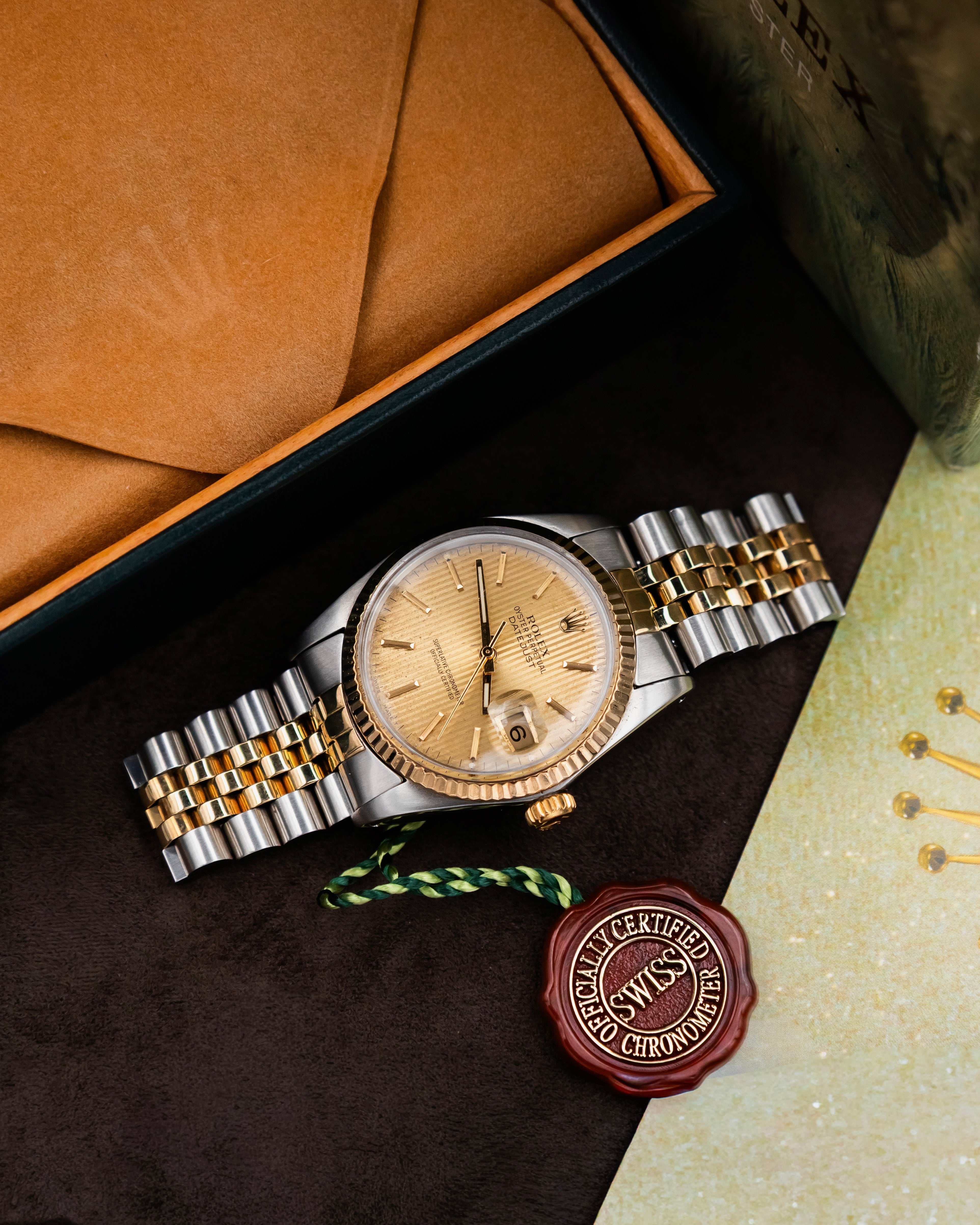 Rolex 16013 Datejust - Gold Tapestry Dial