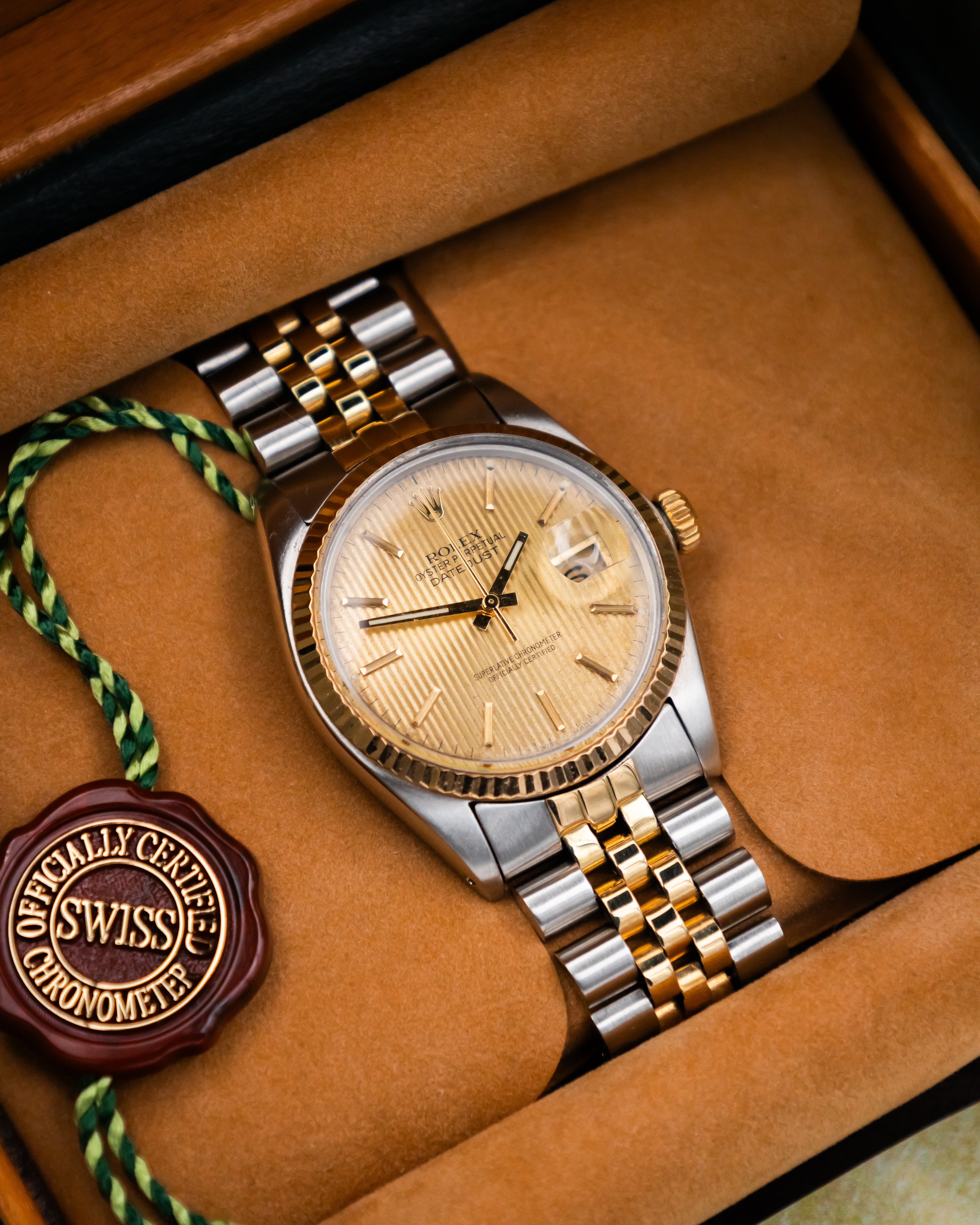 Rolex 16013 Datejust - Gold Tapestry Dial