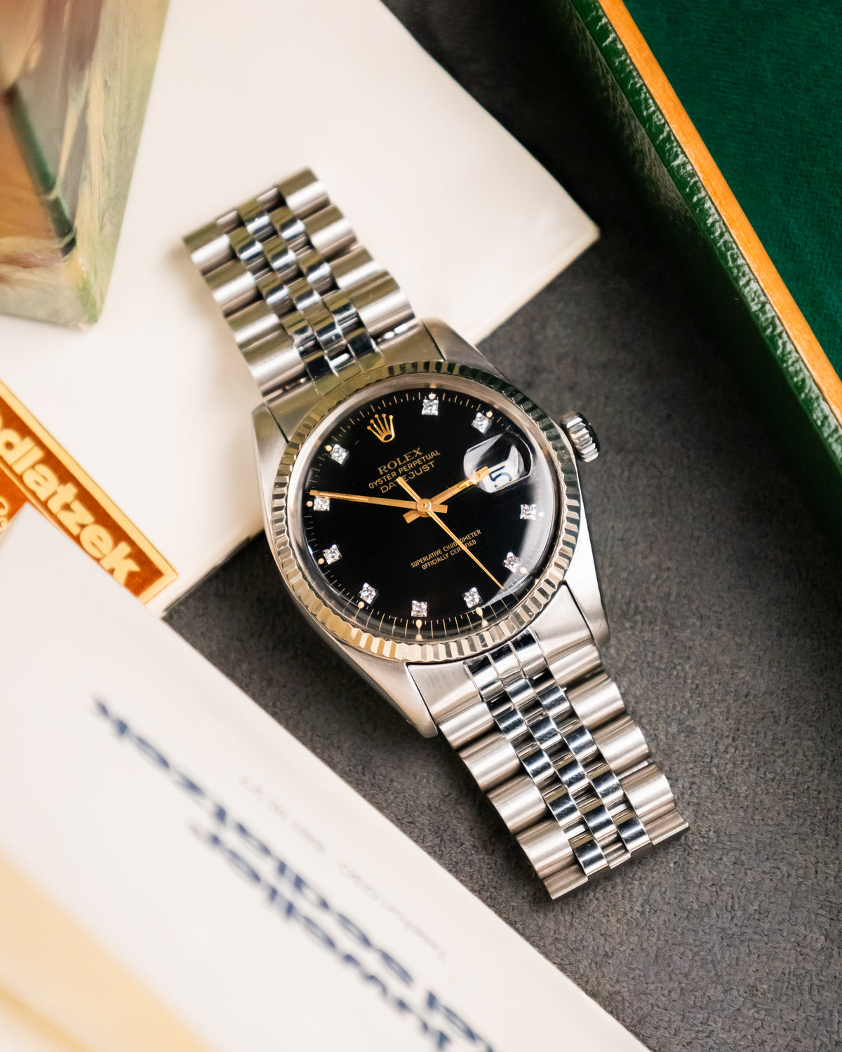 Rolex 16014 Perpetual Datejust- Factory Diamond Set Dial