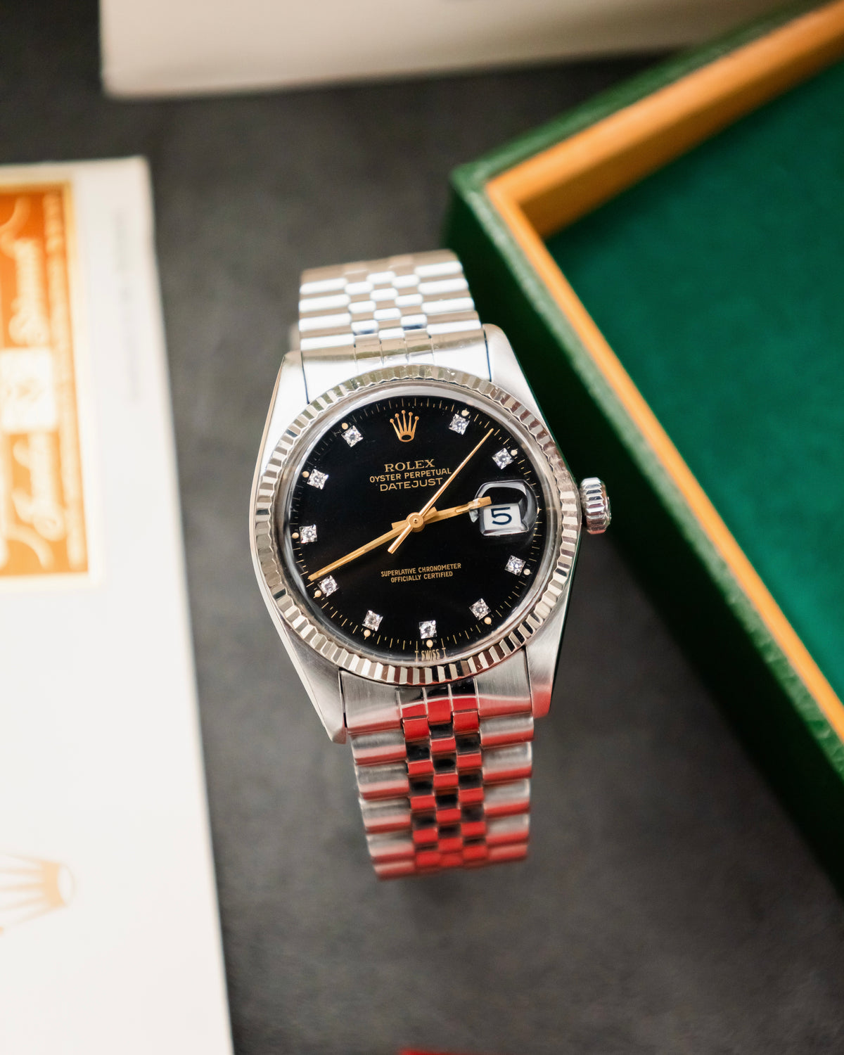 Rolex 16014 Perpetual Datejust- Factory Diamond Set Dial