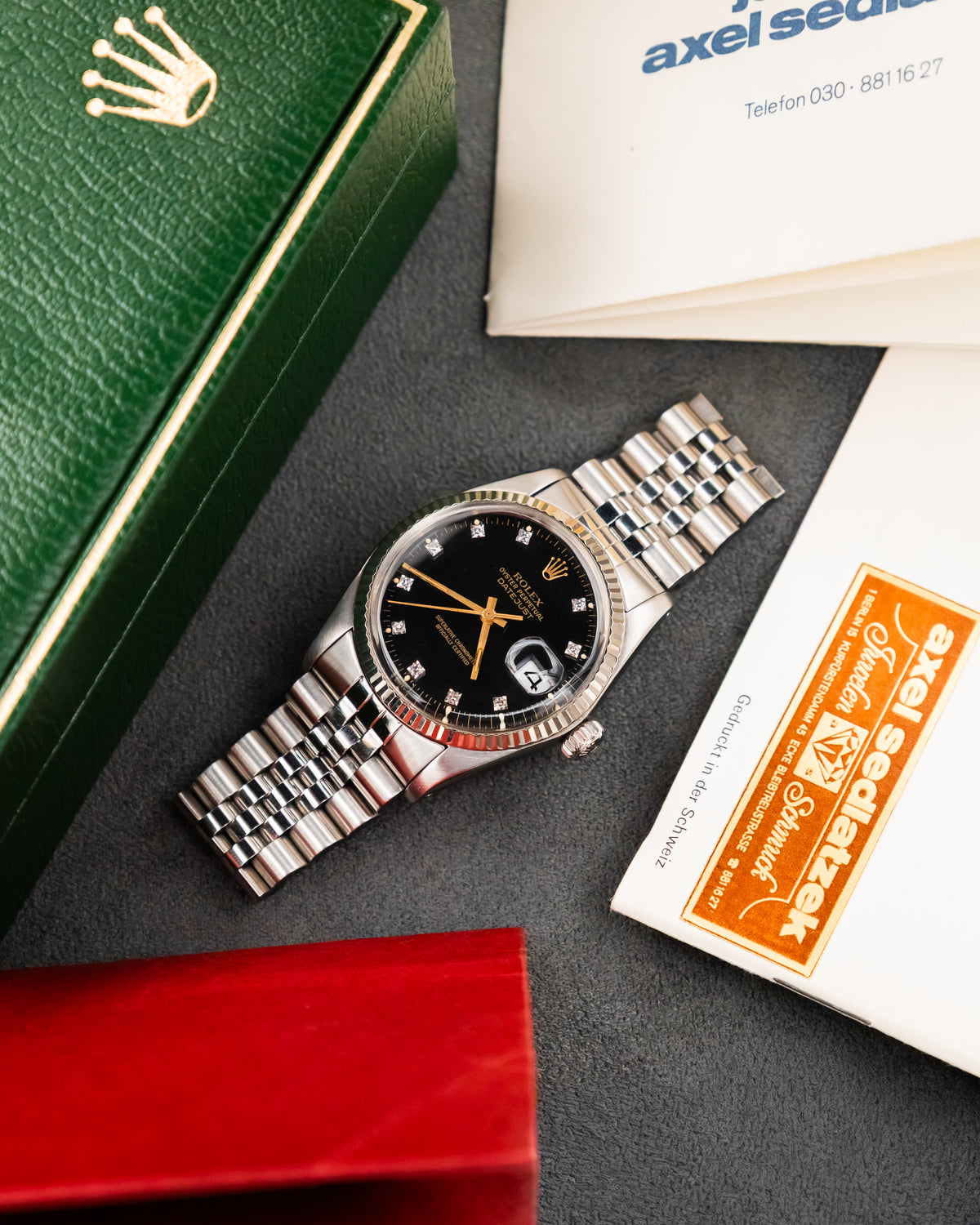 Rolex 16014 Perpetual Datejust- Factory Diamond Set Dial